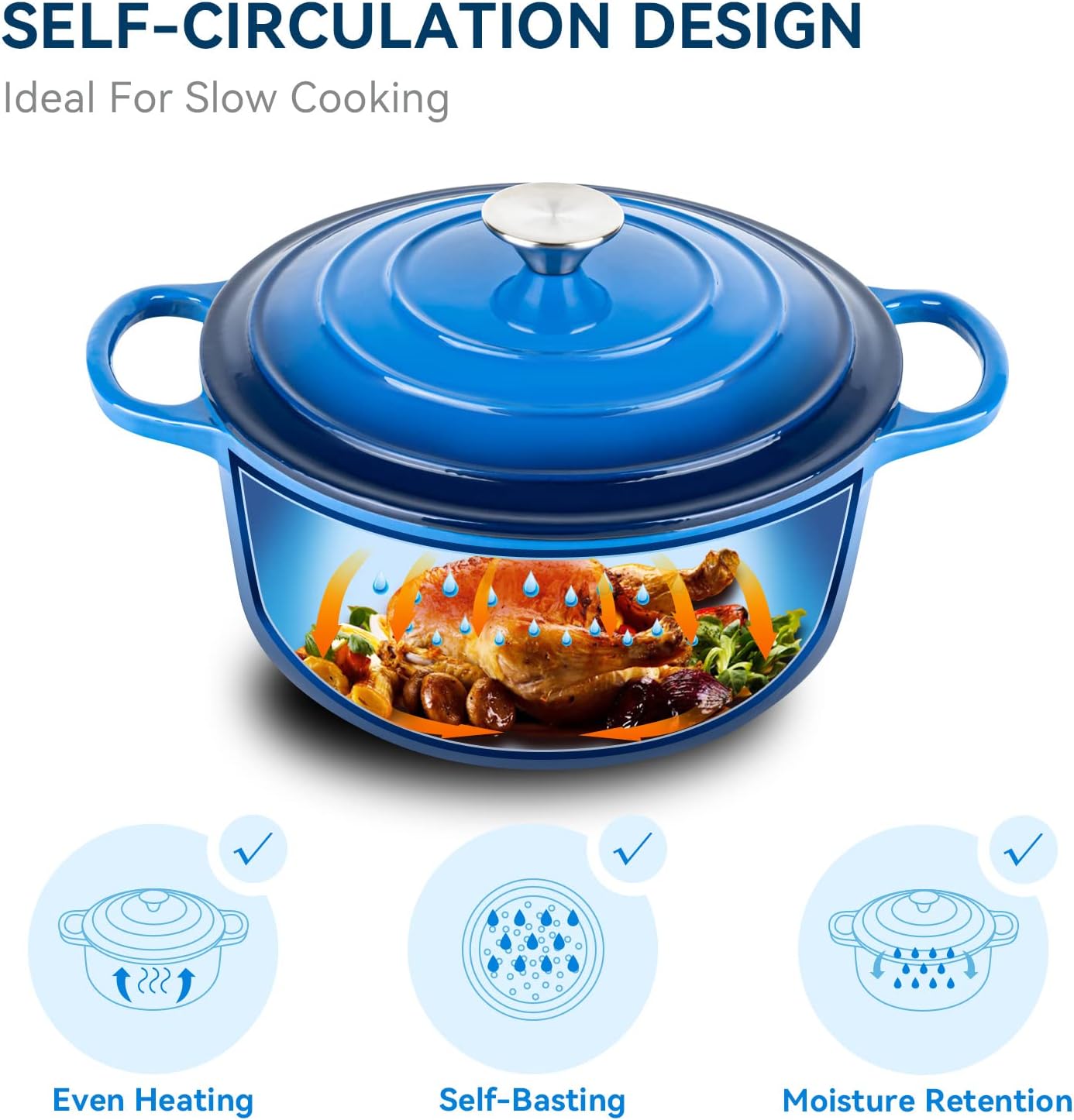 Mierairl 6 qt Enameled Cast Iron Dutch Oven