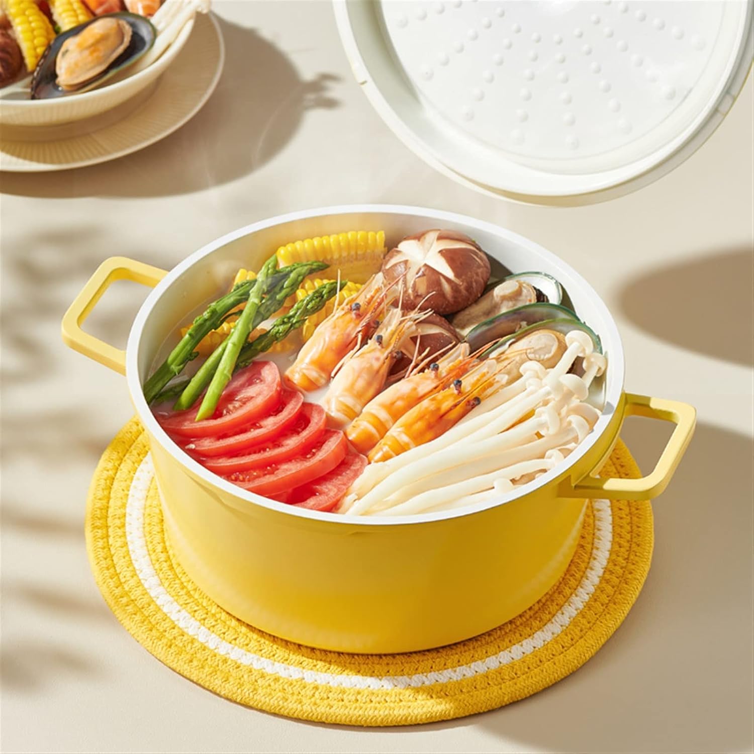 Versatile Kitchen Tool - Cast Iron Stock Pot with Non-Stick Coating