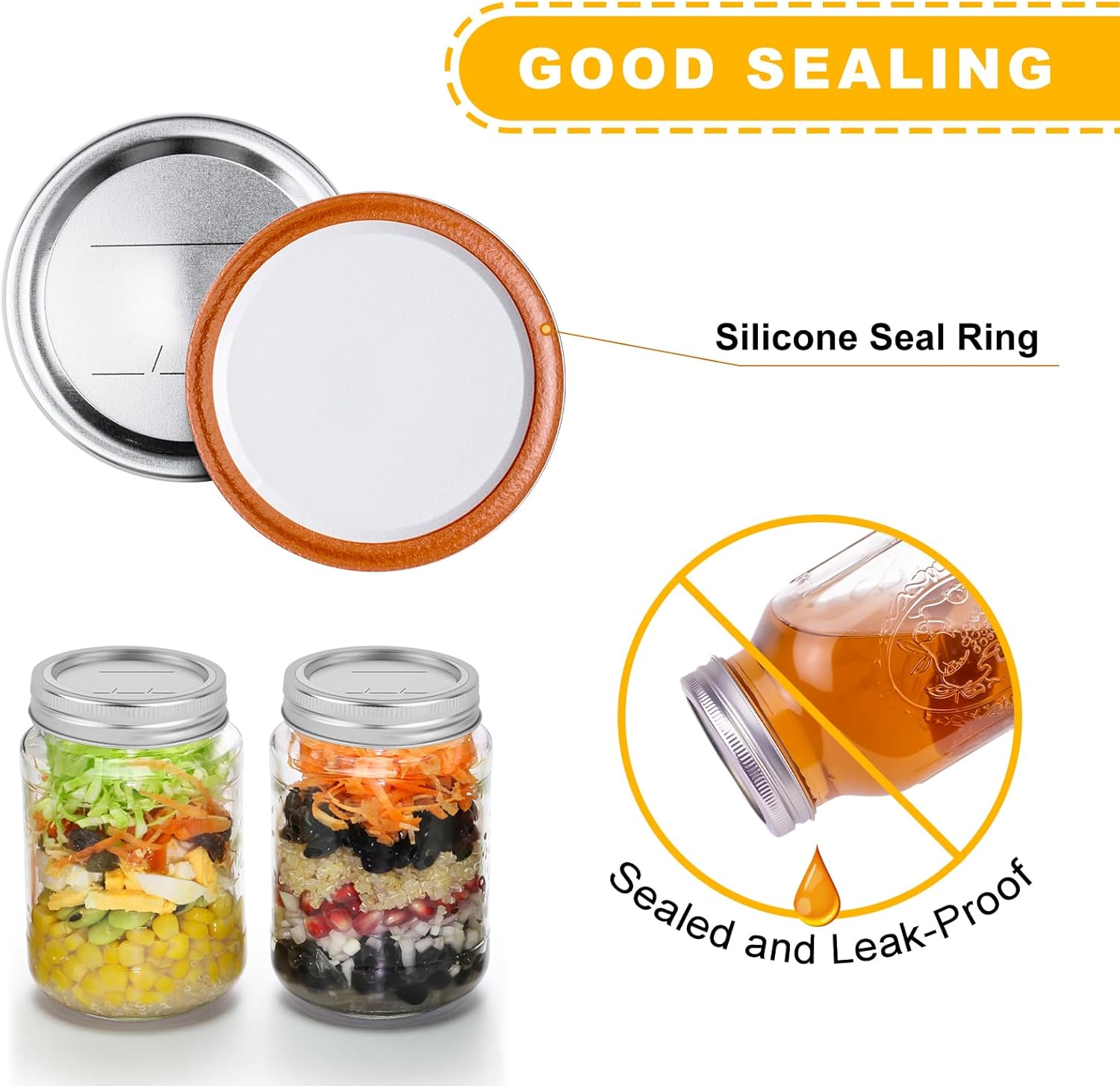 Perfect Canning Lids Set with Rings for Mason Jars 24 Pcs
