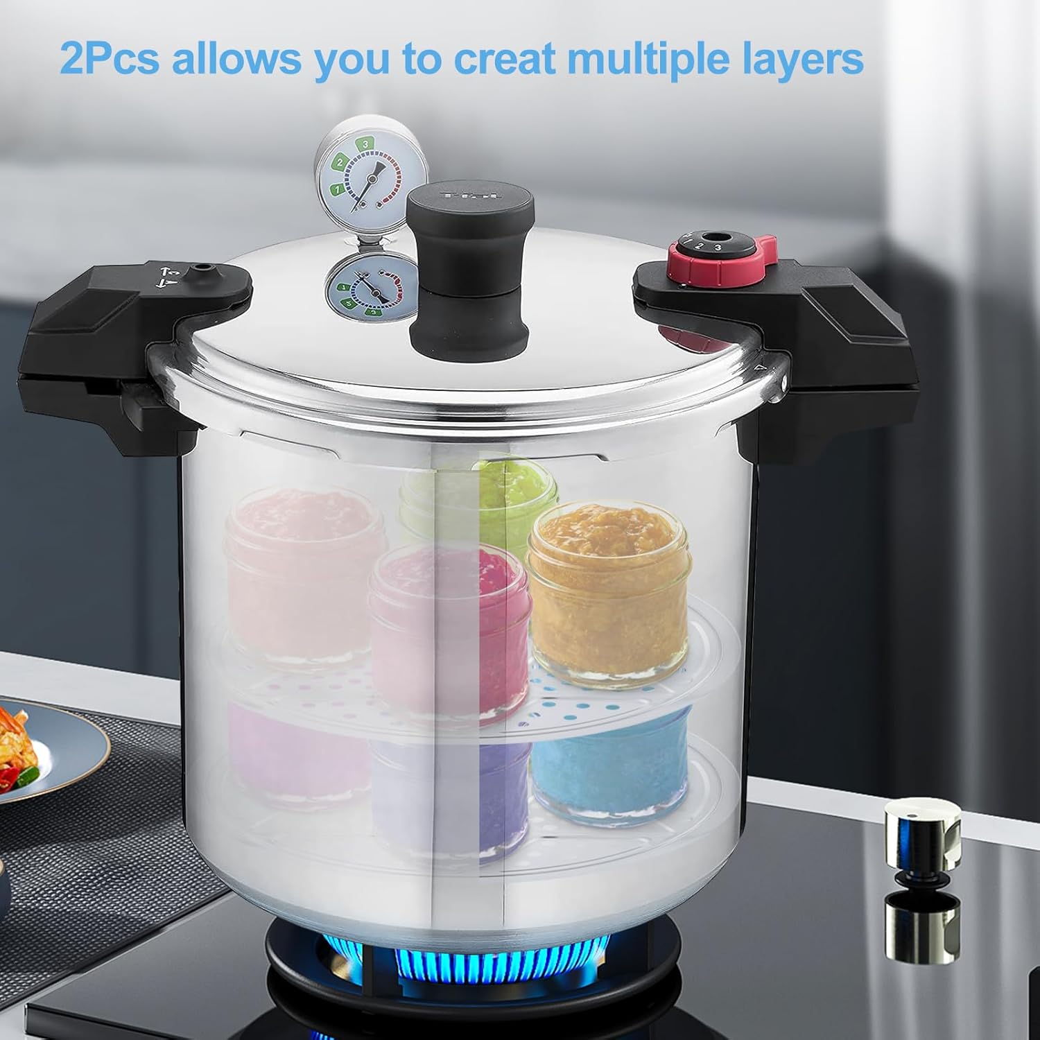 2Pcs Pressure Canner Rack Premium Stainless Steel Canning Racks for Pressure Cooker
