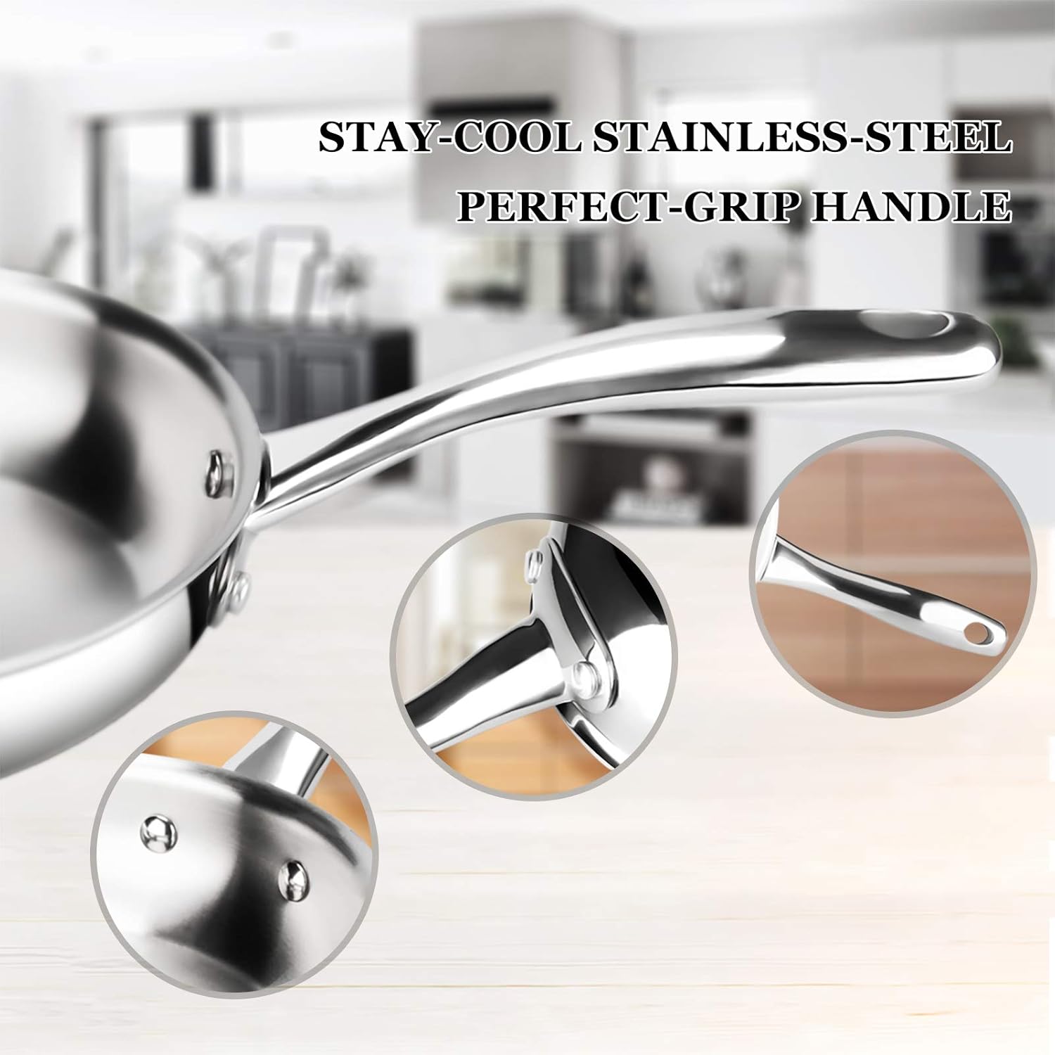 Duxtop 8 Tri-Ply Stainless Steel Stir Fry Pan