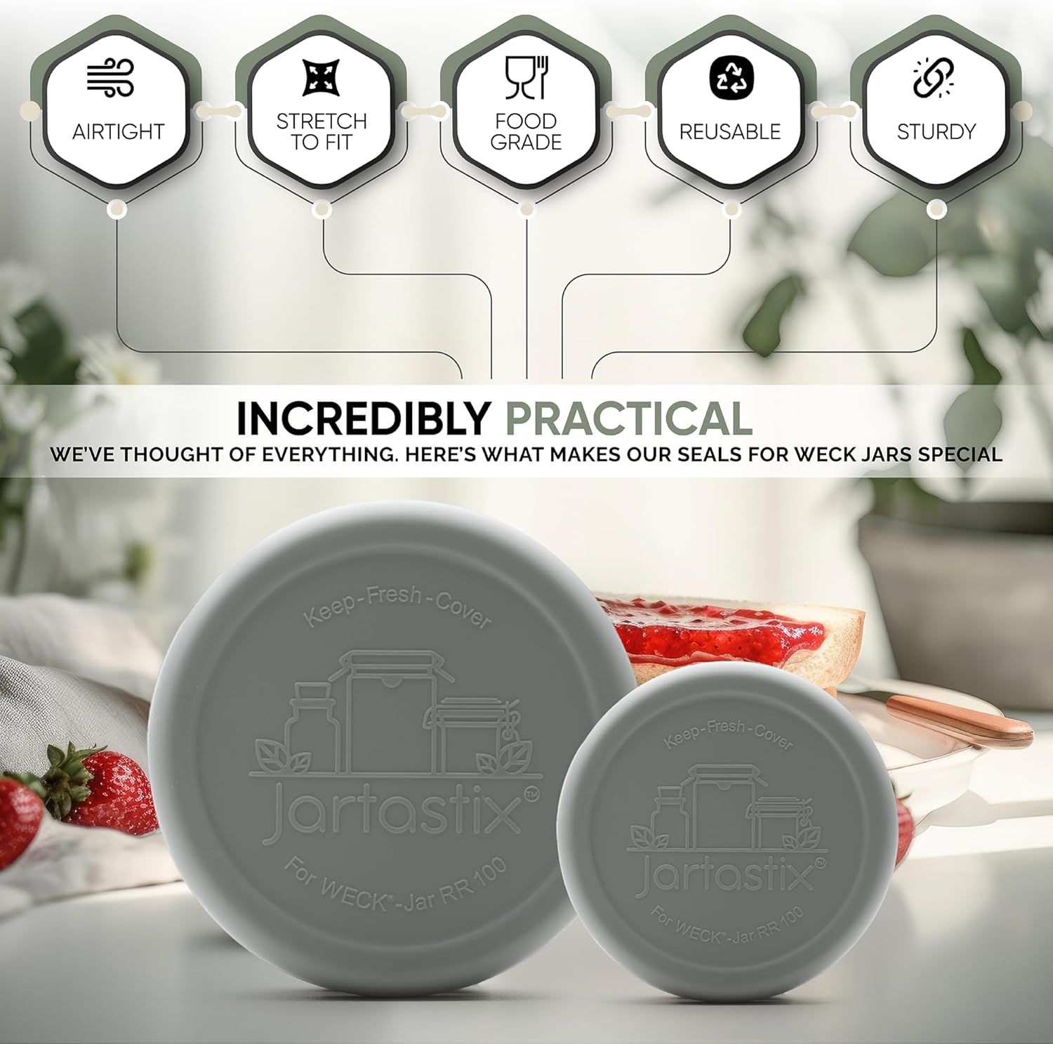 Reusable Silicone Lids for WECK Jars 738739740741742743744745776748974