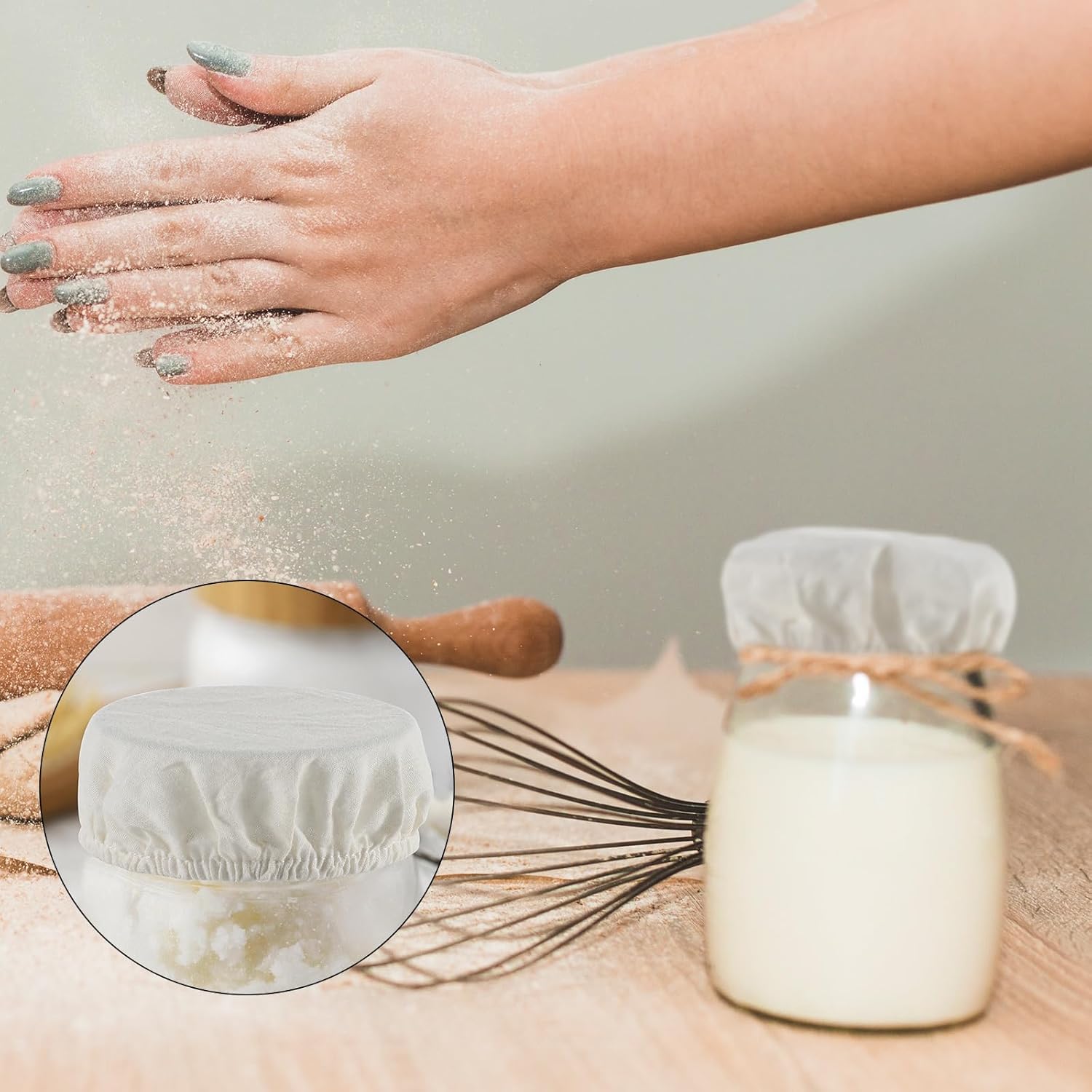 4 Pack Reusable Sourdough Starter Jar Covers