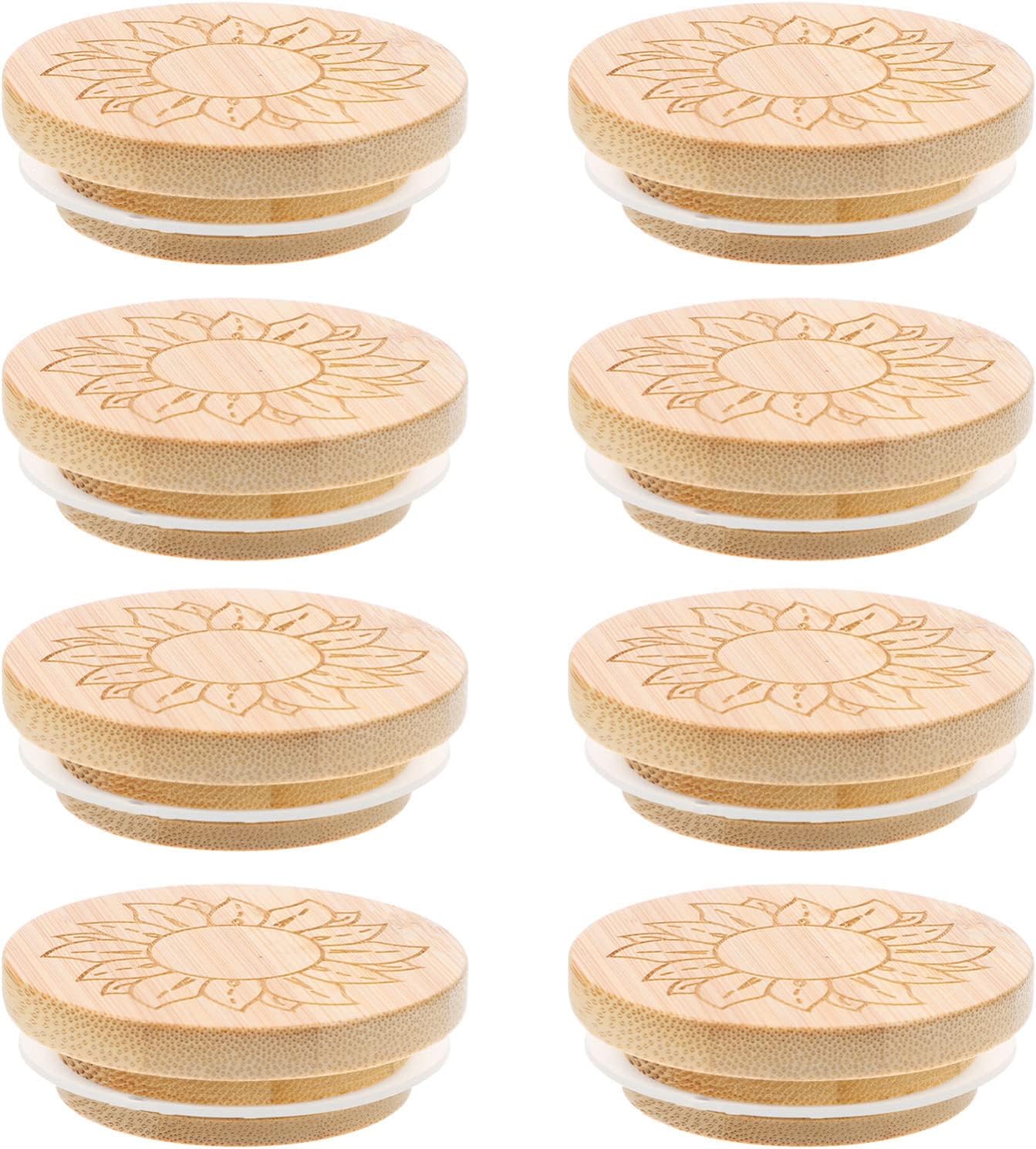 PRETYZOOM 8pcs Airtight Lid Glass Jar Covers for Storage and Baking