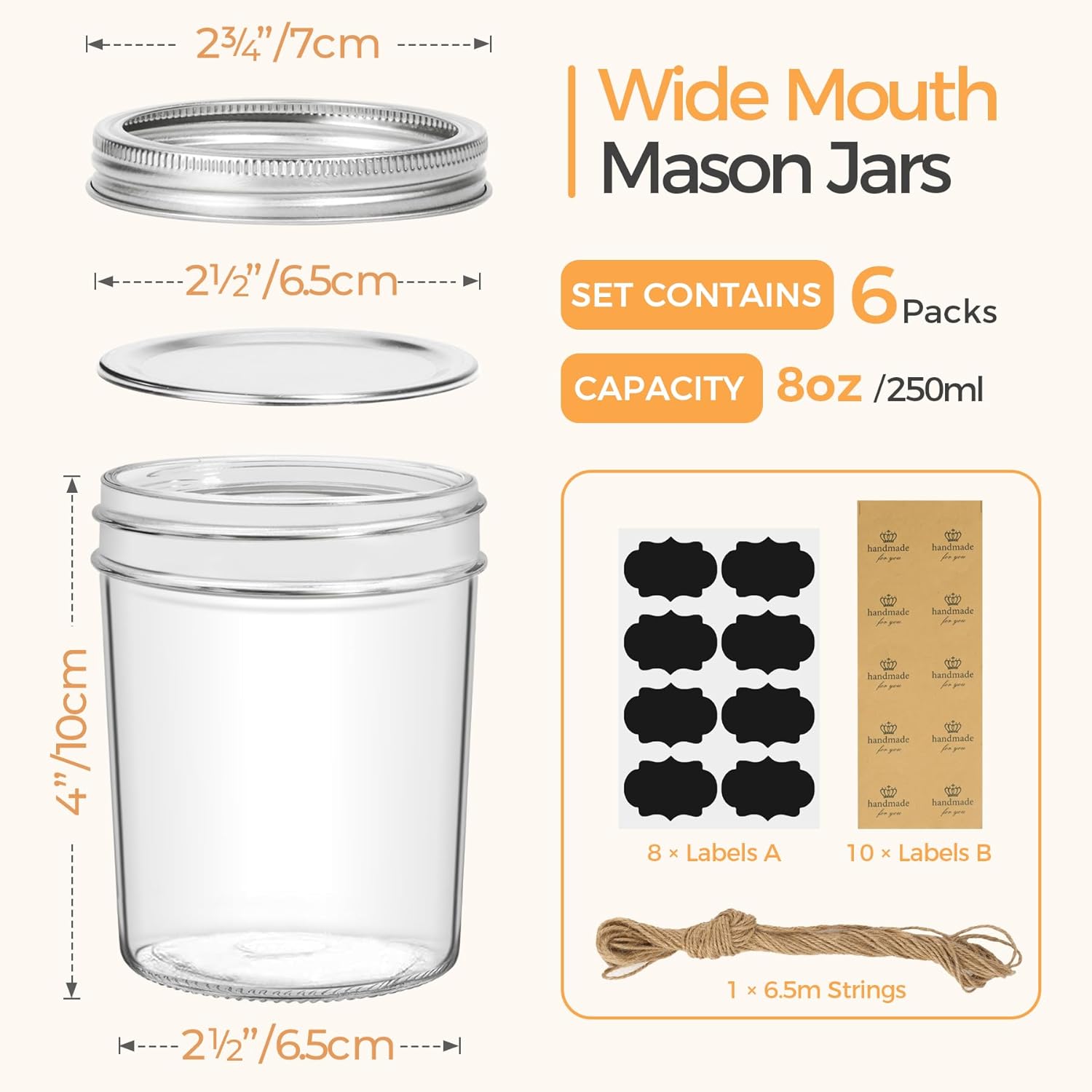 ComSaf Small Mason Jars Sealed Preserving Perfectly