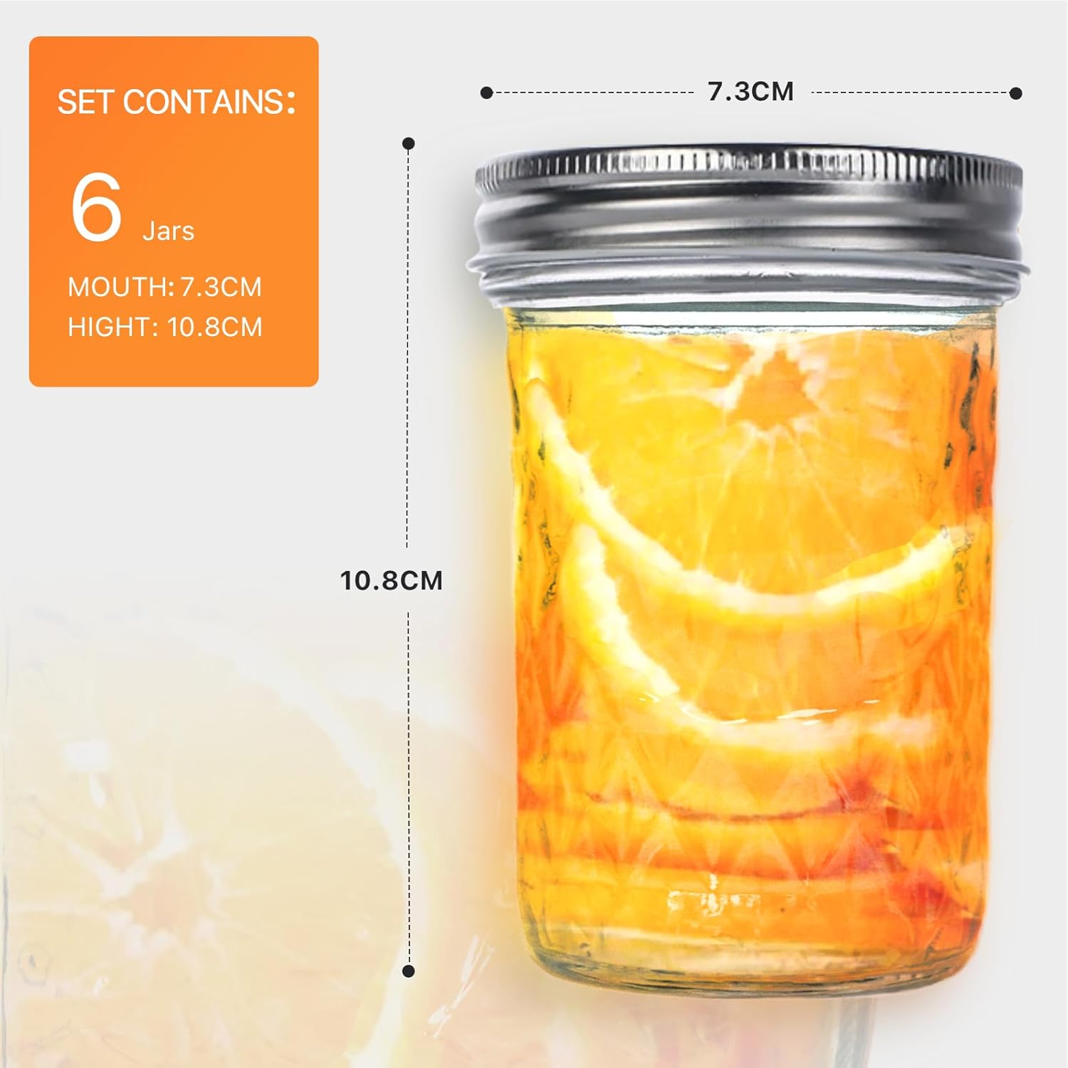 8 oz Mason Jars6-Pack Perfect for Pickling Canning
