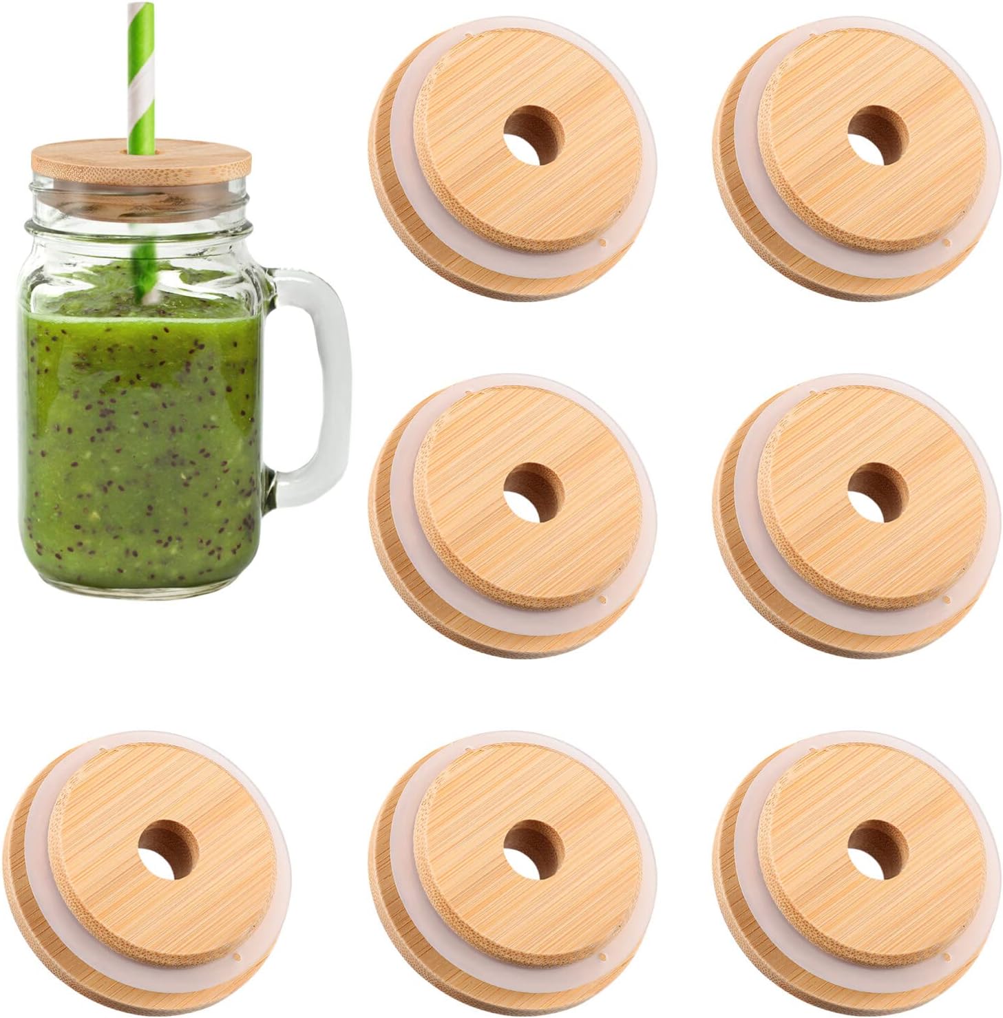 Bamboo and Silicone Yogurt Jar Lids