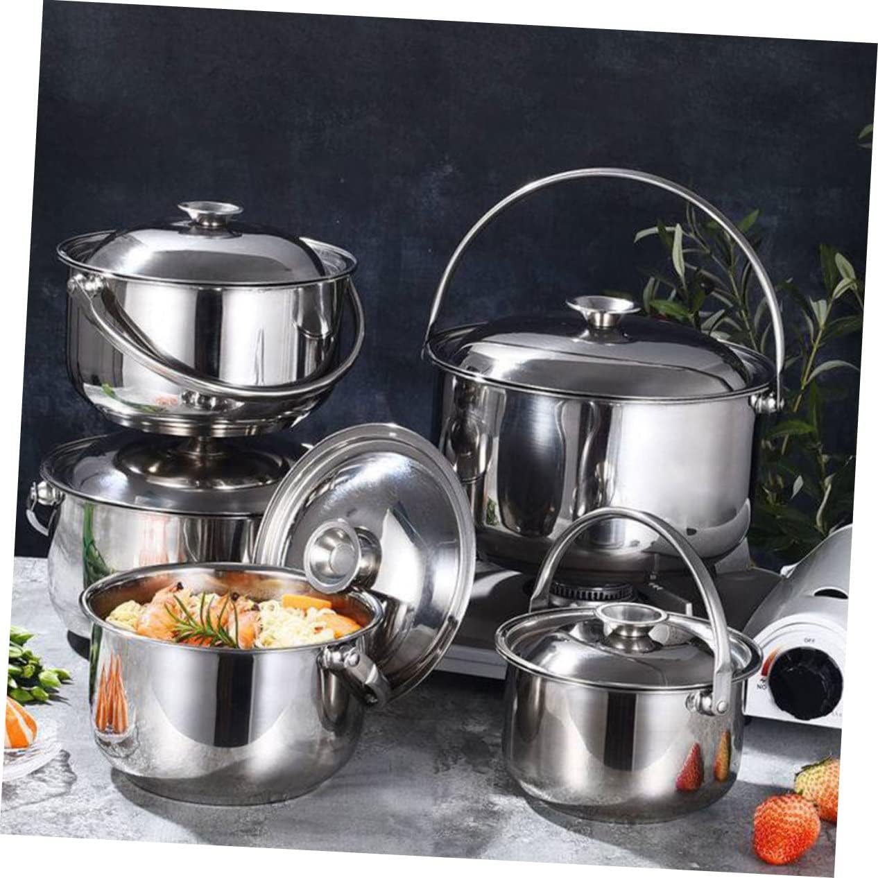 Cozy Multi-Purpose Stainless Steel Cooking Pot and Serving Bowl