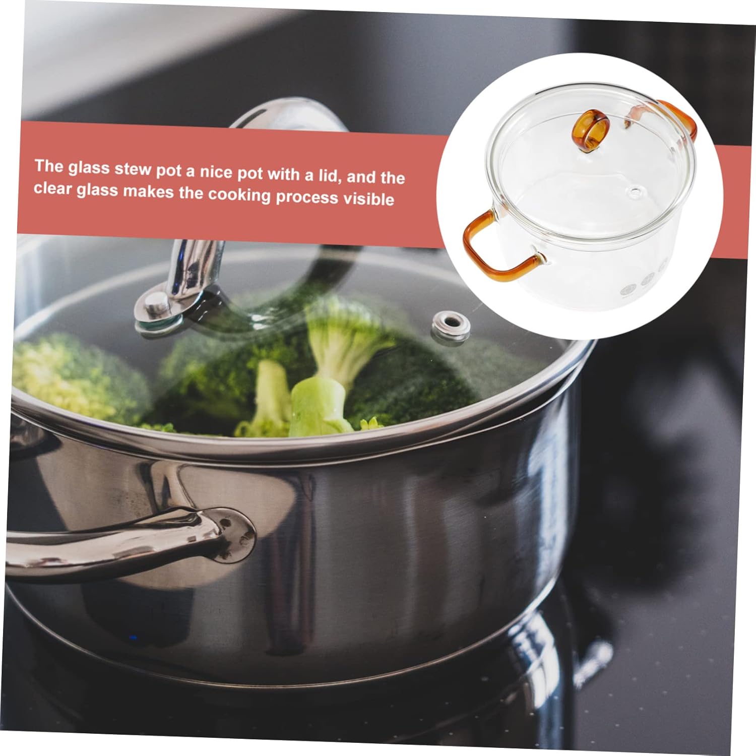 Double Handle Glass Soup Pot