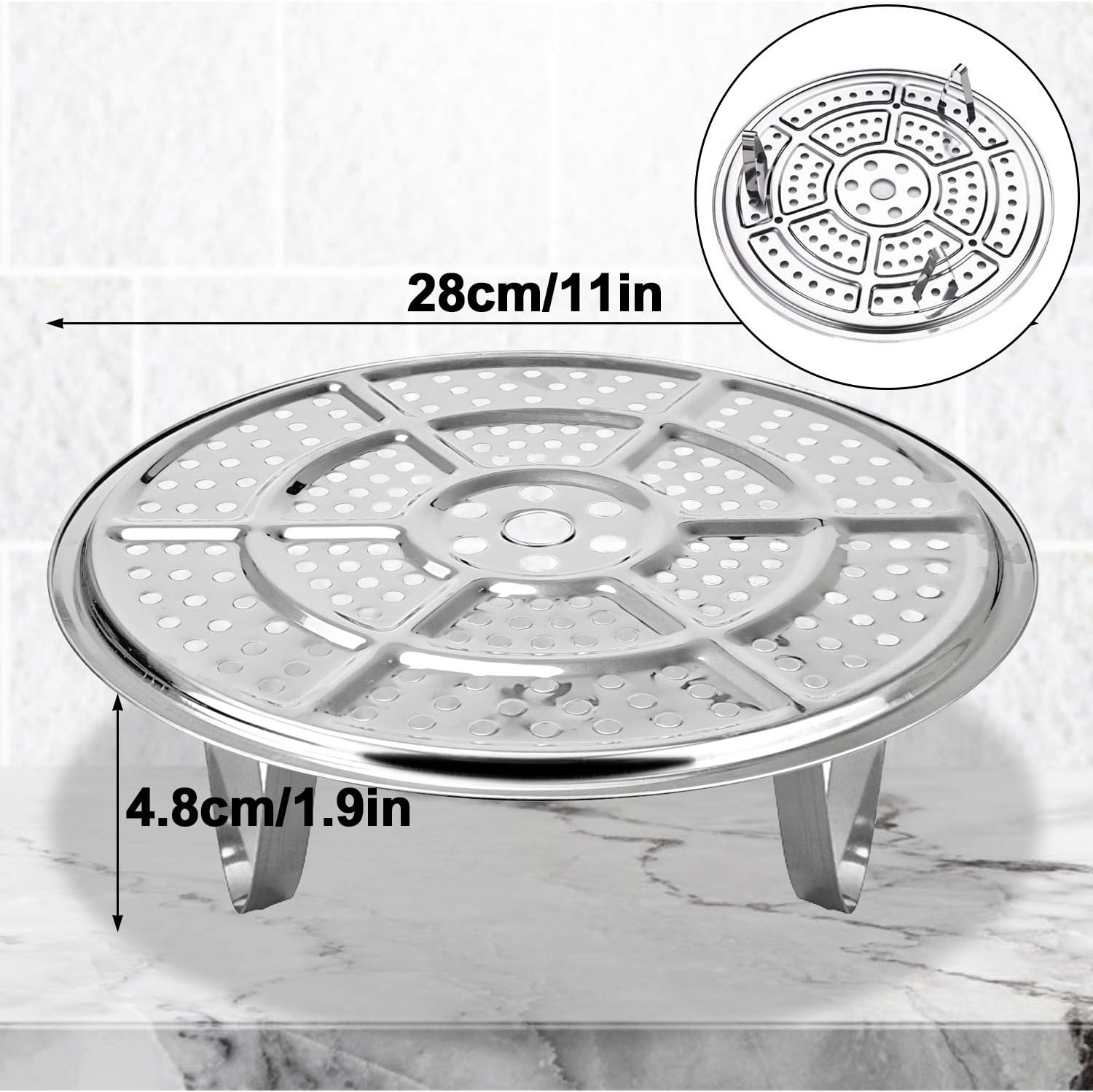 PARKROYAL 11-Inch Pressure Cooker Canner Rack with Detachable Legs