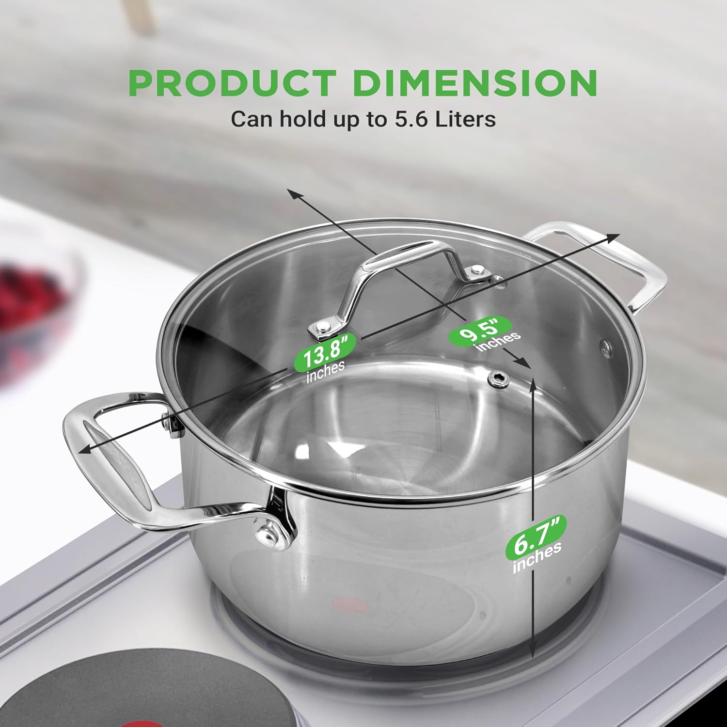 6-Quart Stainless Steel Stock Pot by NutriChef