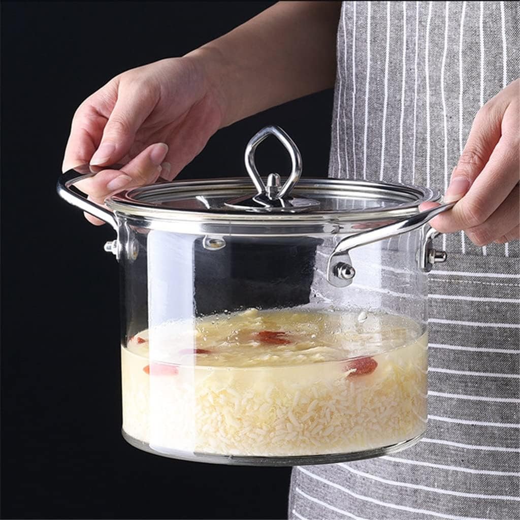glass cooking pot with cover heat-resistant saucepan for home use