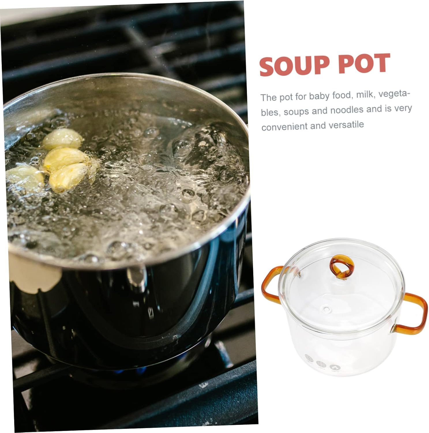HOLIDYOYO Multipurpose Stovetop Stockpot with Lid and Handles