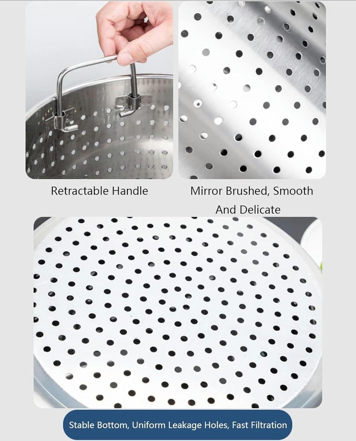 KFJZGZZStainless Steel Stock Pot Strainer Basket Insert - Design for Professional Use