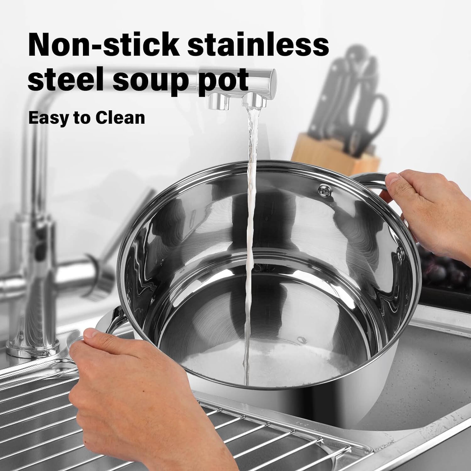 Stainless Steel 10 Quart Stockpot Durable Multifunctional Cooking Pot