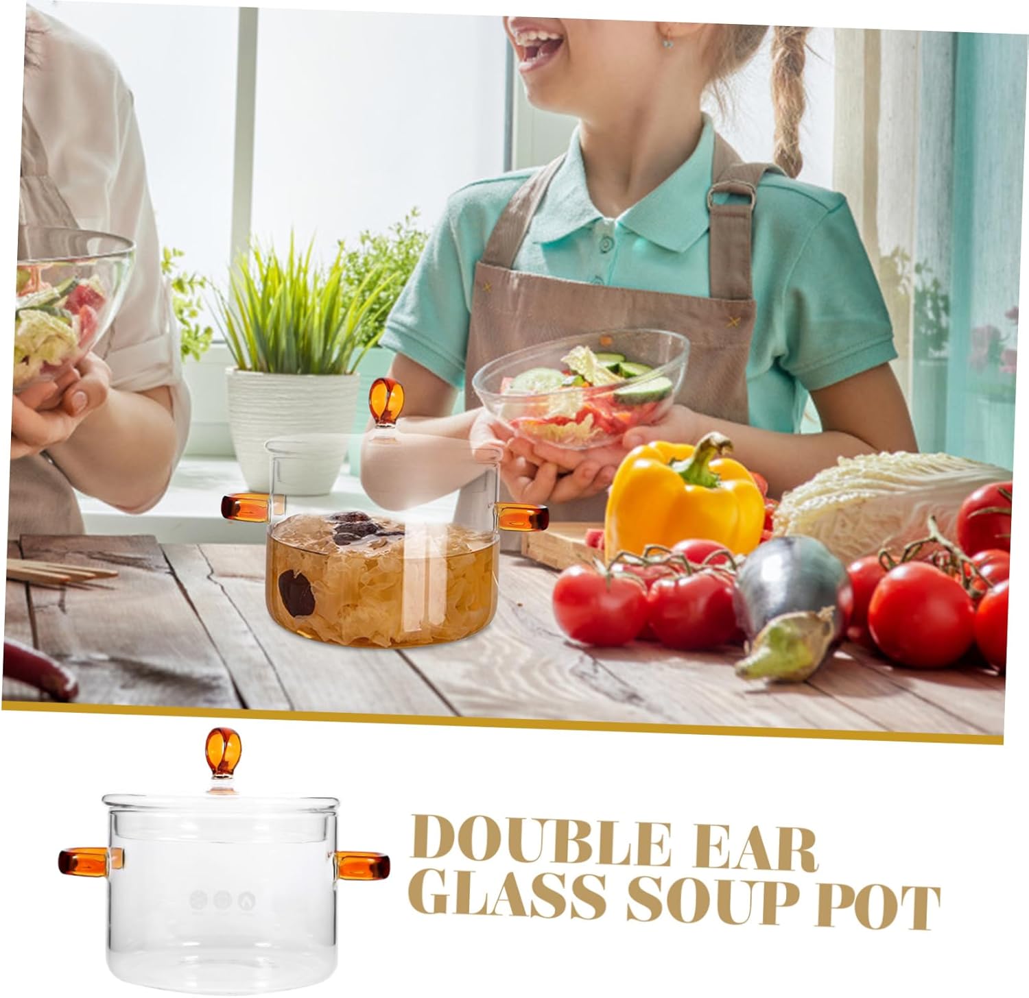 High-Quality Glass Stockpot for Perfect Simmering - Durable Heat-Resistant Kitchen Essential