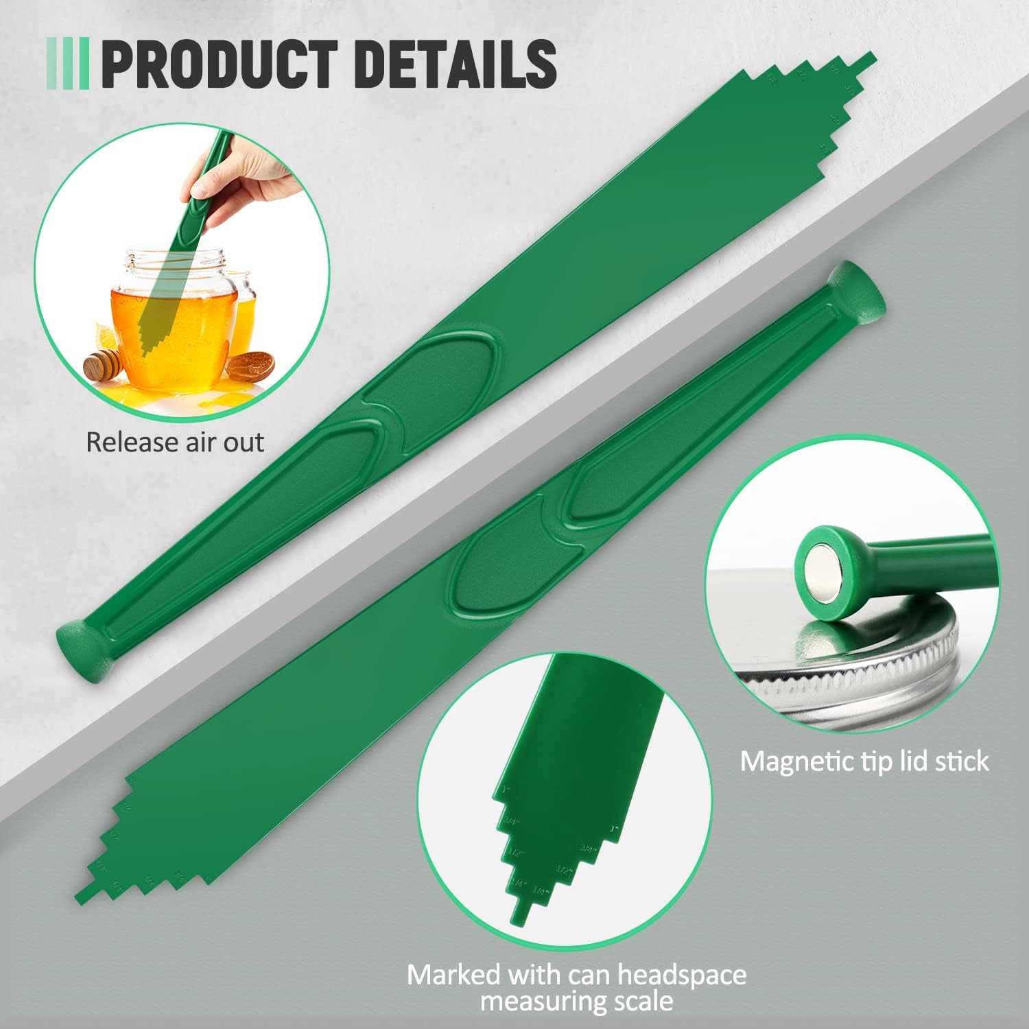 P Magnetic Jar Lid Lifter Canning Bubble Popper Remover Measurer 3 In 1