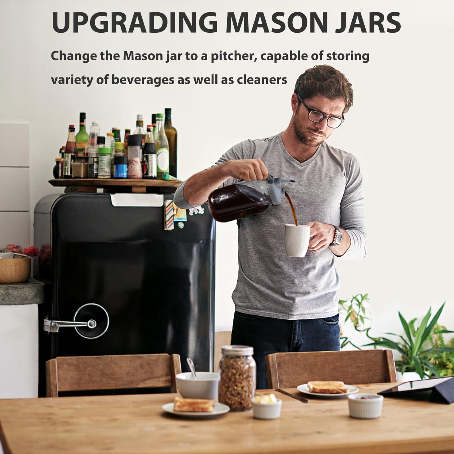 Glyntrof Mason Jar Pour Spout Lid