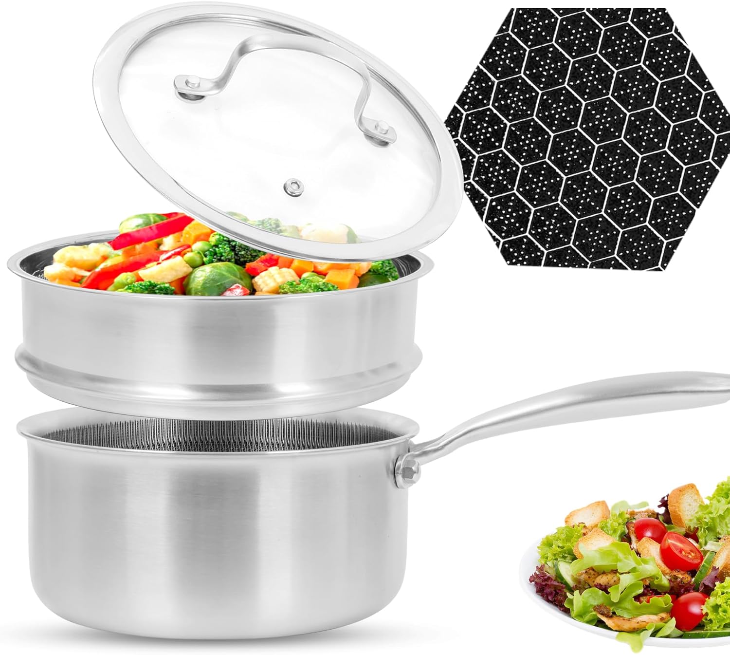 Audanne 20 qt Stainless Steel Saucepan with Steamer