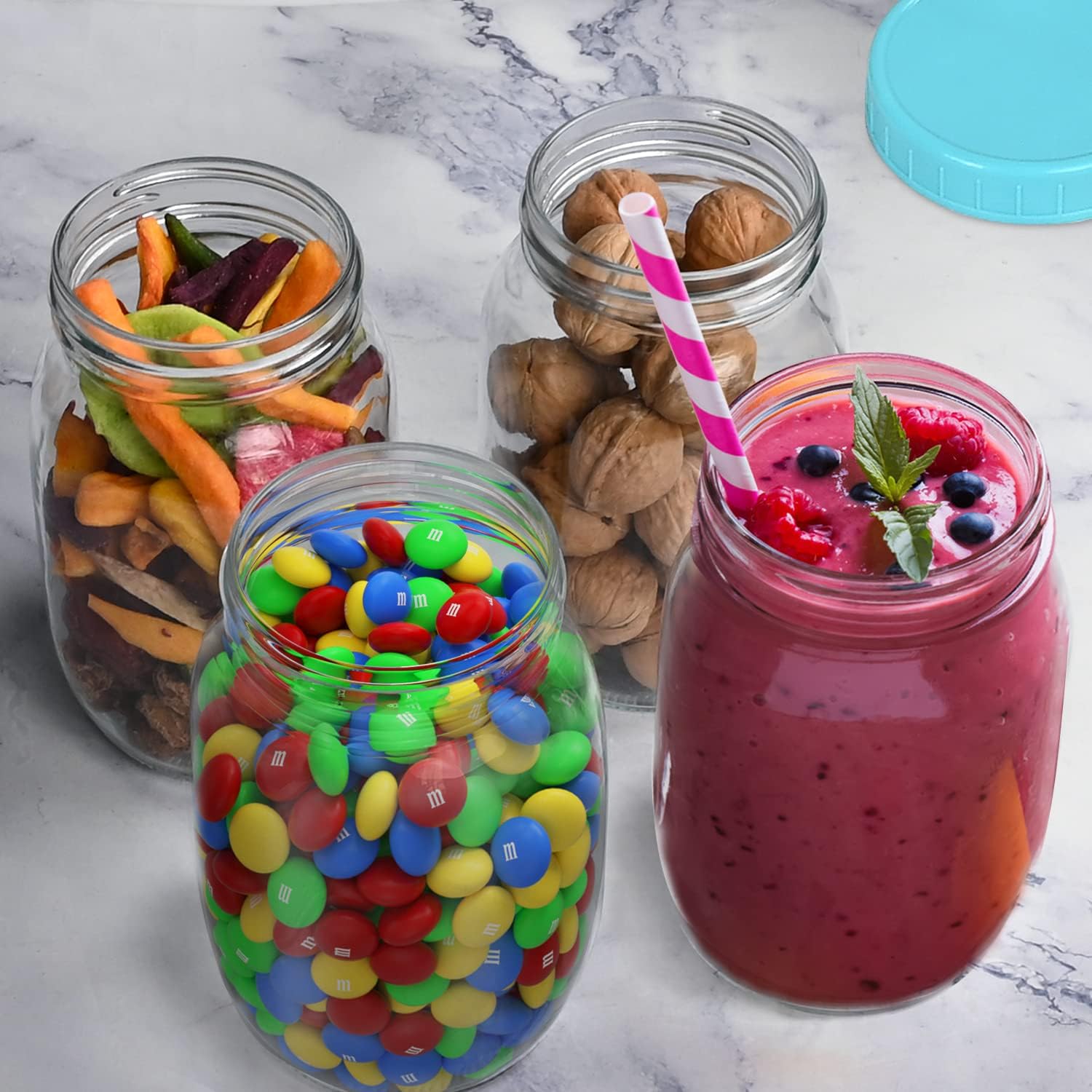 Perfect for Preserving Meal Prep Mason Jars with Lids Home Kitchen Essential
