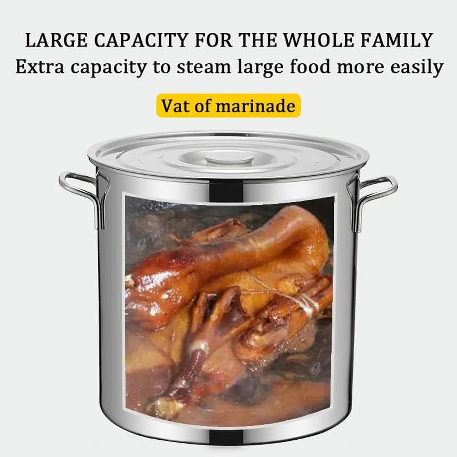 Stainless Steel Stockpot with Lid 45QT63QT