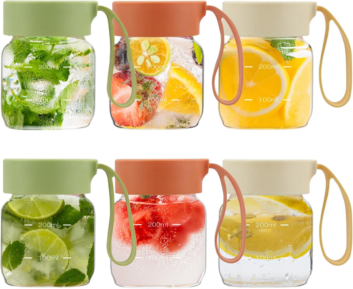 Danmu Glass Juice Bottles Reusable Leakproof 10oz