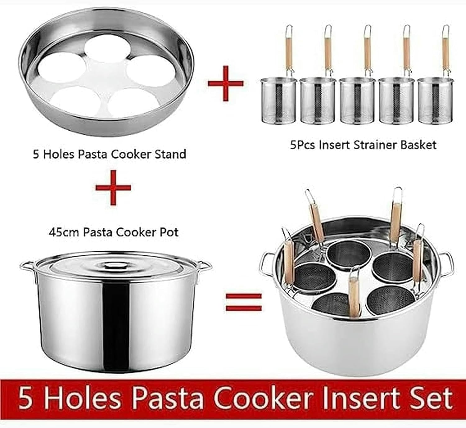UNbit 5-Hole Stockpot with Divider Colander and Strainer