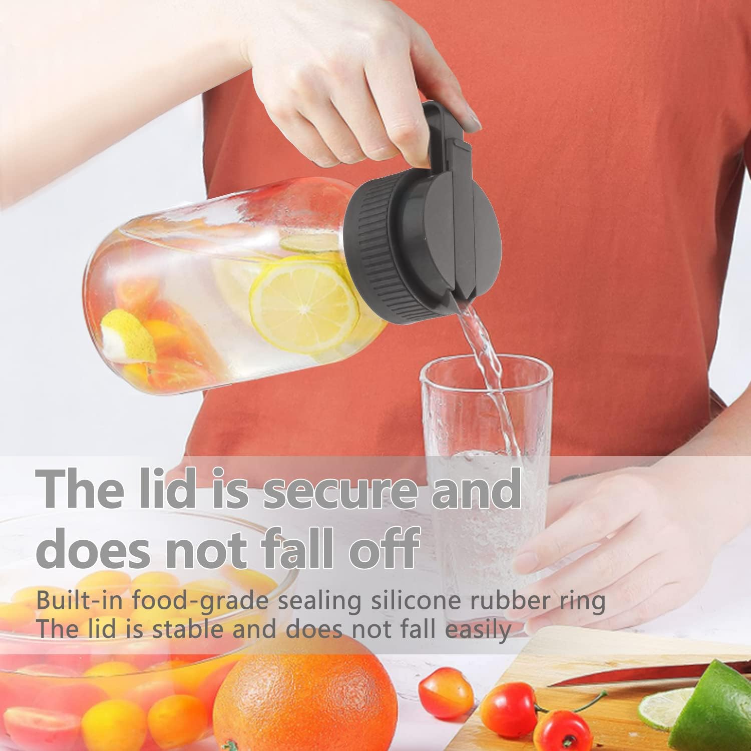 Premium Reusable Mason Jar Lids with Pour Spout by Drsn