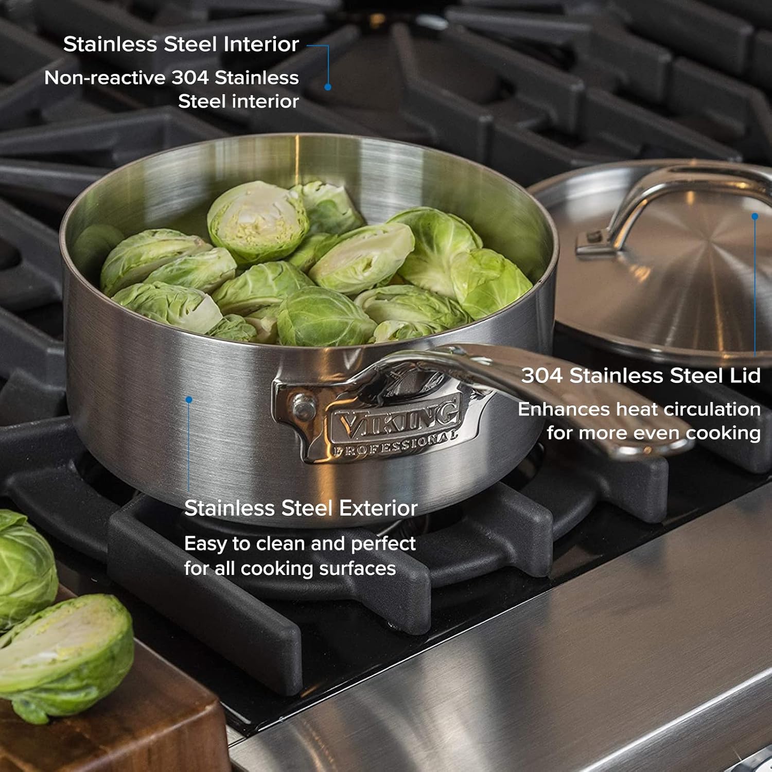 Viking Professional 5-Ply Stainless Steel Saucepan 2 Quart