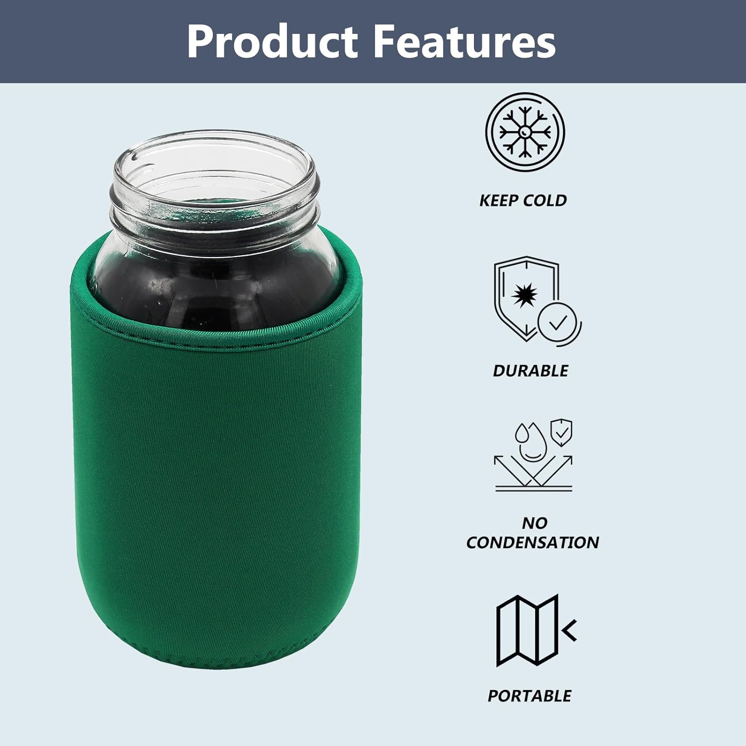 32 oz Mason Jar Sleeves Insulated Neoprene Canning Covers for Home sideline