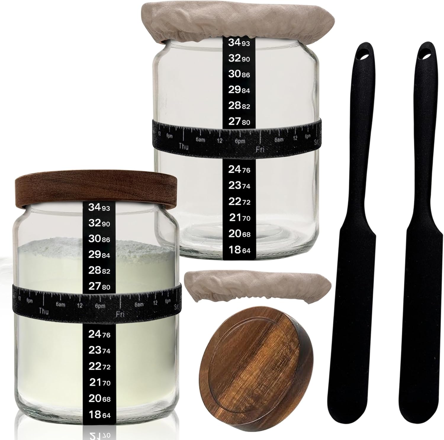 NAYYAB 24oz Sourdough Starter Jar Set of 2