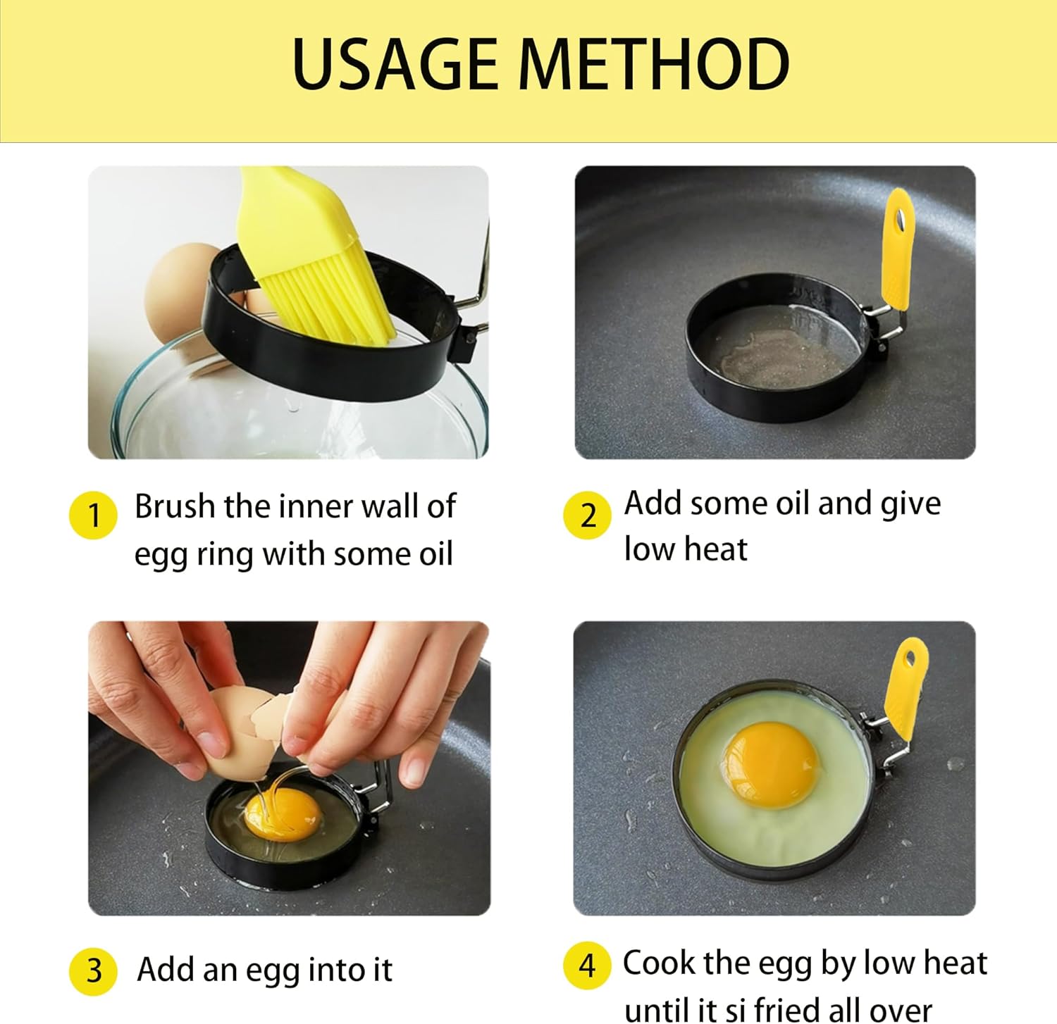 Stainless Steel Anti-Scald Egg Rings Non-Stick Kitchen Tools