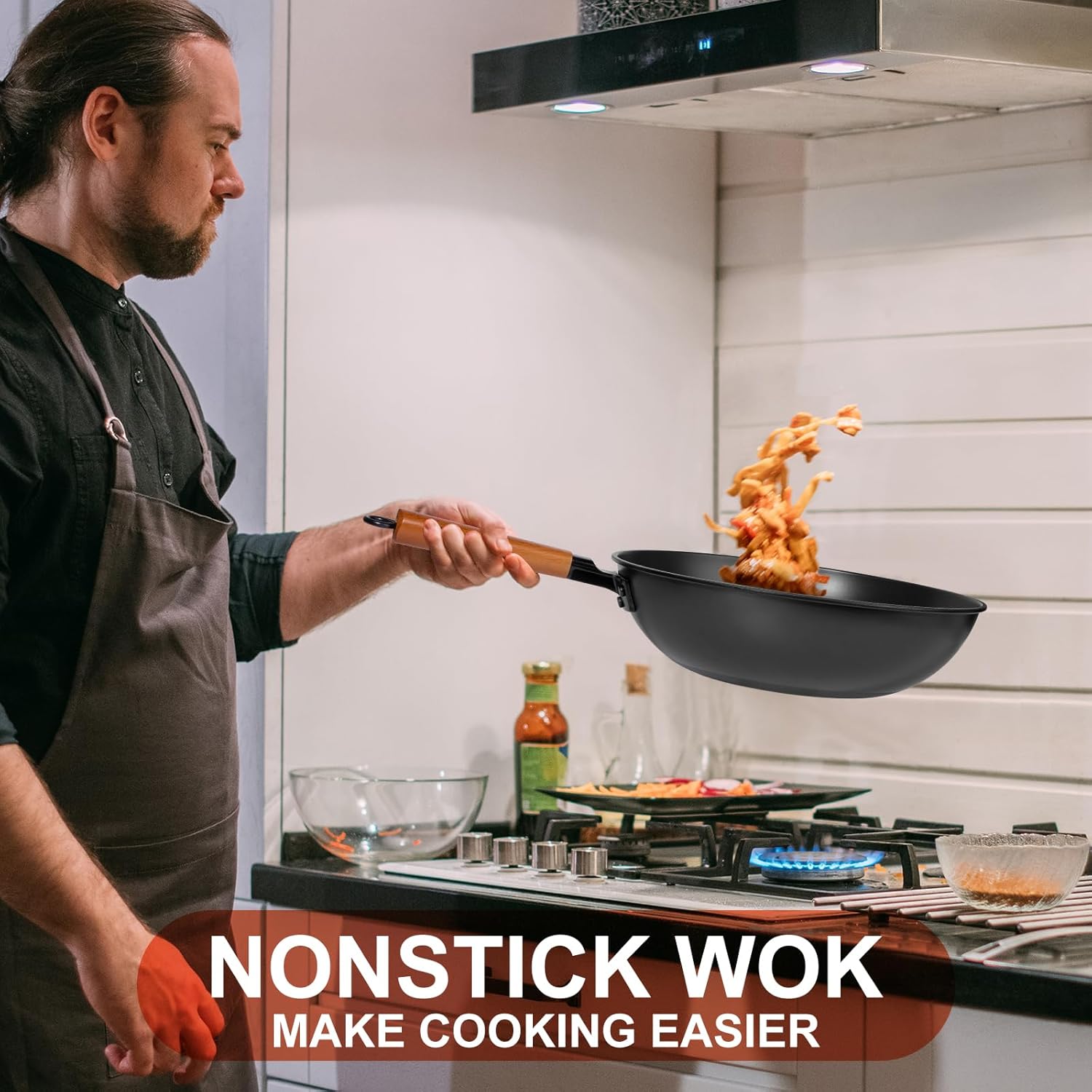 13 Carbon Steel Wok with Lid