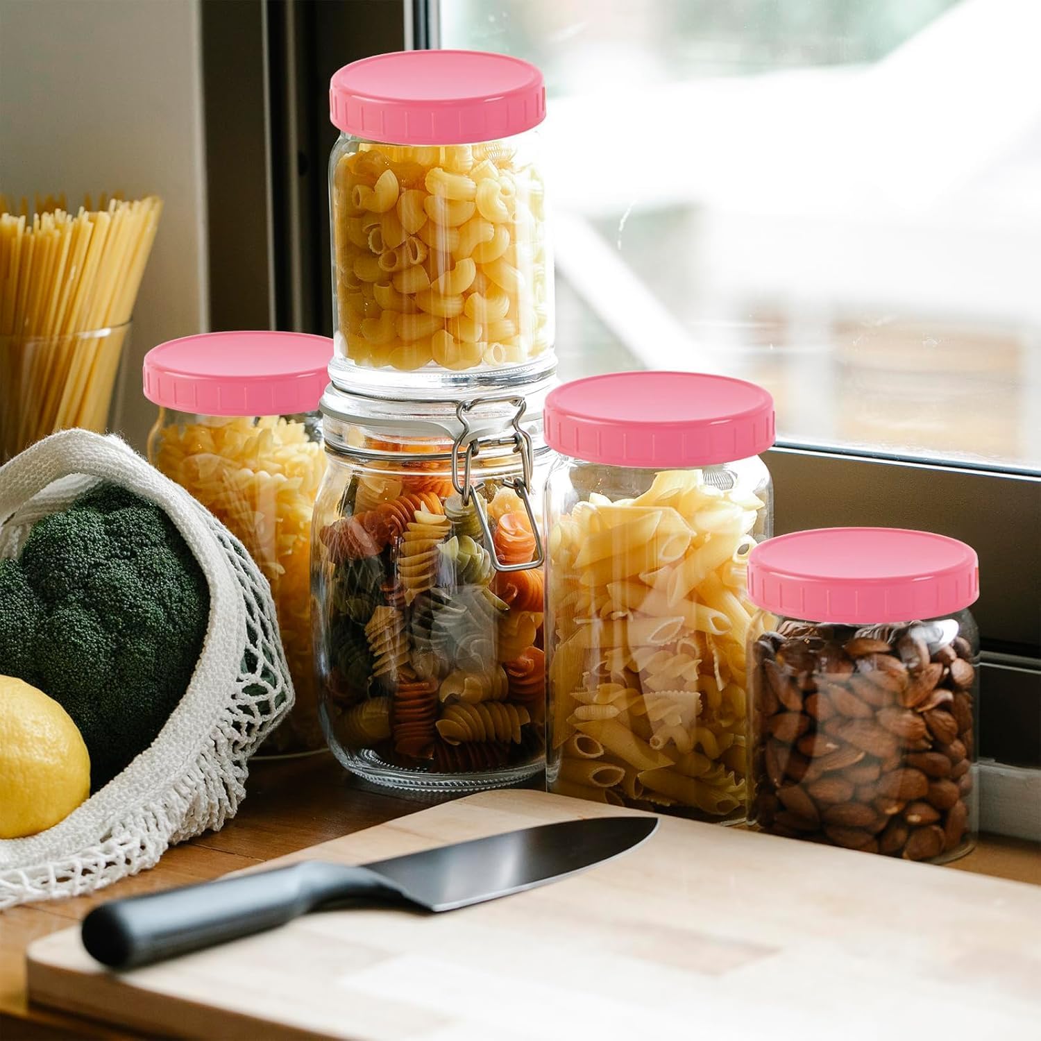 Premium 20-Pack Mason Jar Lids with Silicone Sealing Ring