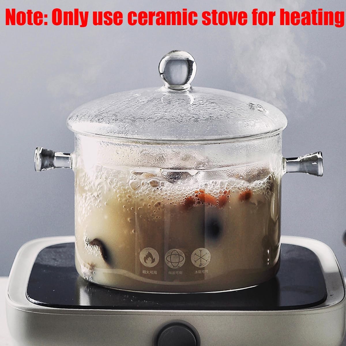 Fast-Secure Fine Glass Cooking Pot 15L