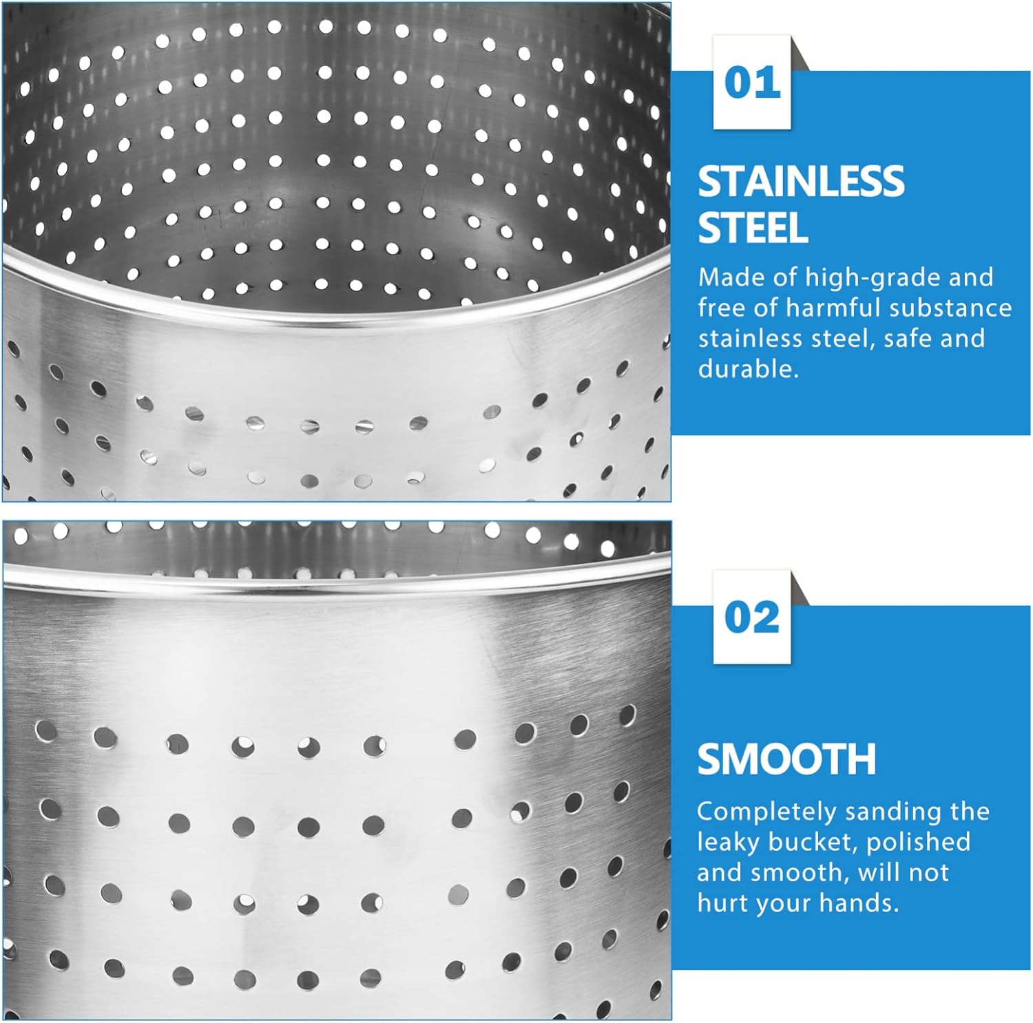 UPKOCH Stainless Steel Stock Pot Insert Steamer Basket Perfect for Boiling Seafood