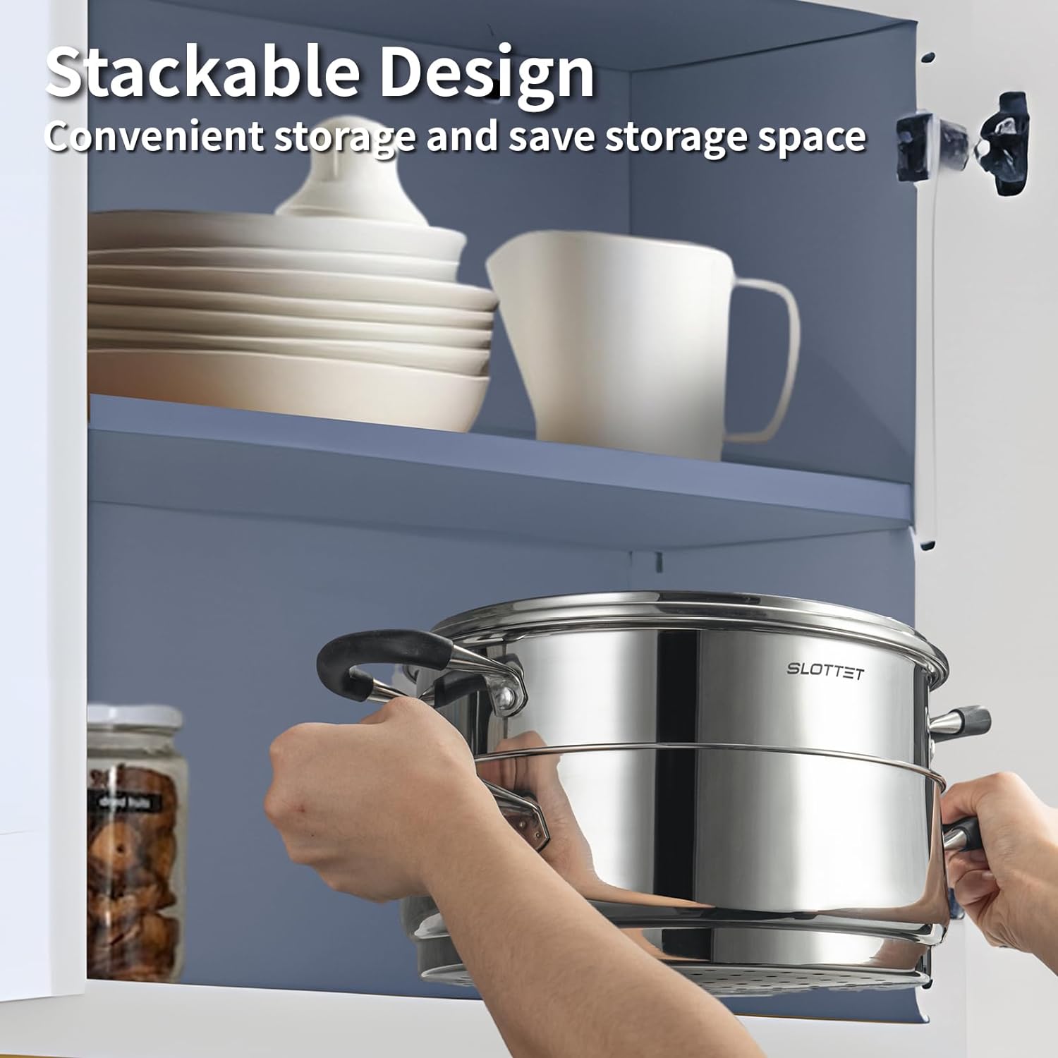 6 Quart Stainless Steel Stock Pot with Steamer and Glass Lid 1