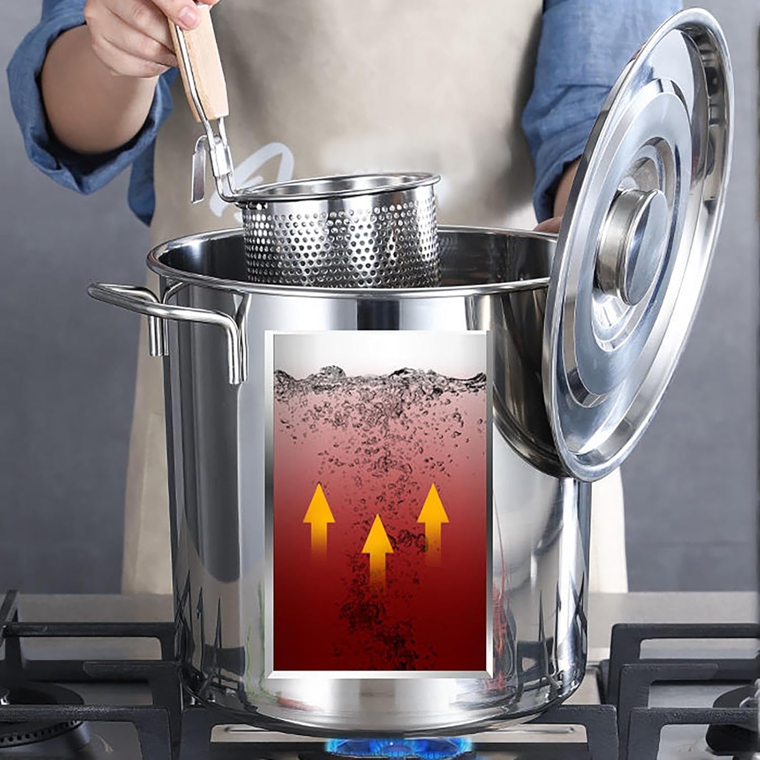 Stainless Steel Stock Pot with Lid Perfect for Cooking Durable Safe