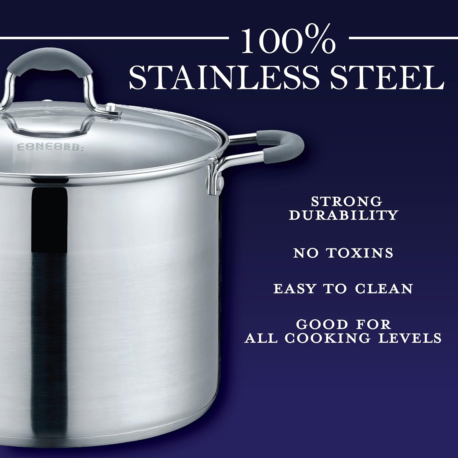 Concord 5 QT Stainless Steel Stock Pot with Glass Lid