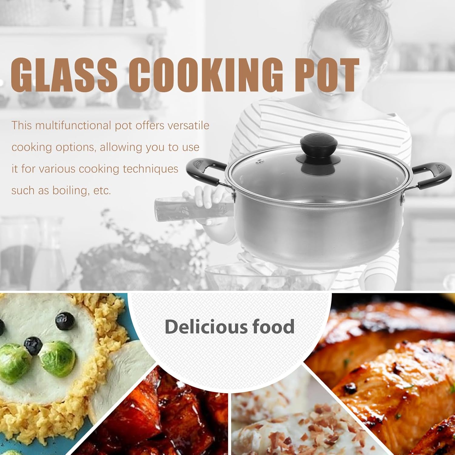 Stainless Steel Stock Pot with Lid 15 Quart