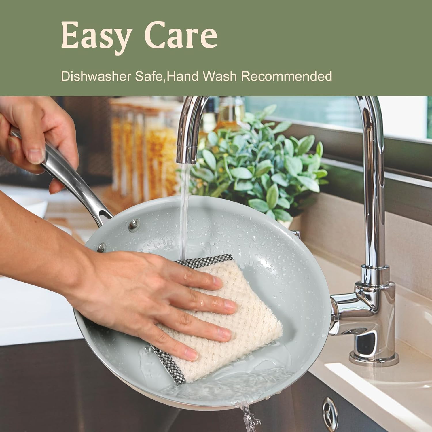Premium Nonstick Ceramics Set Safe for Oven dishwasher 3-Piece Skillets