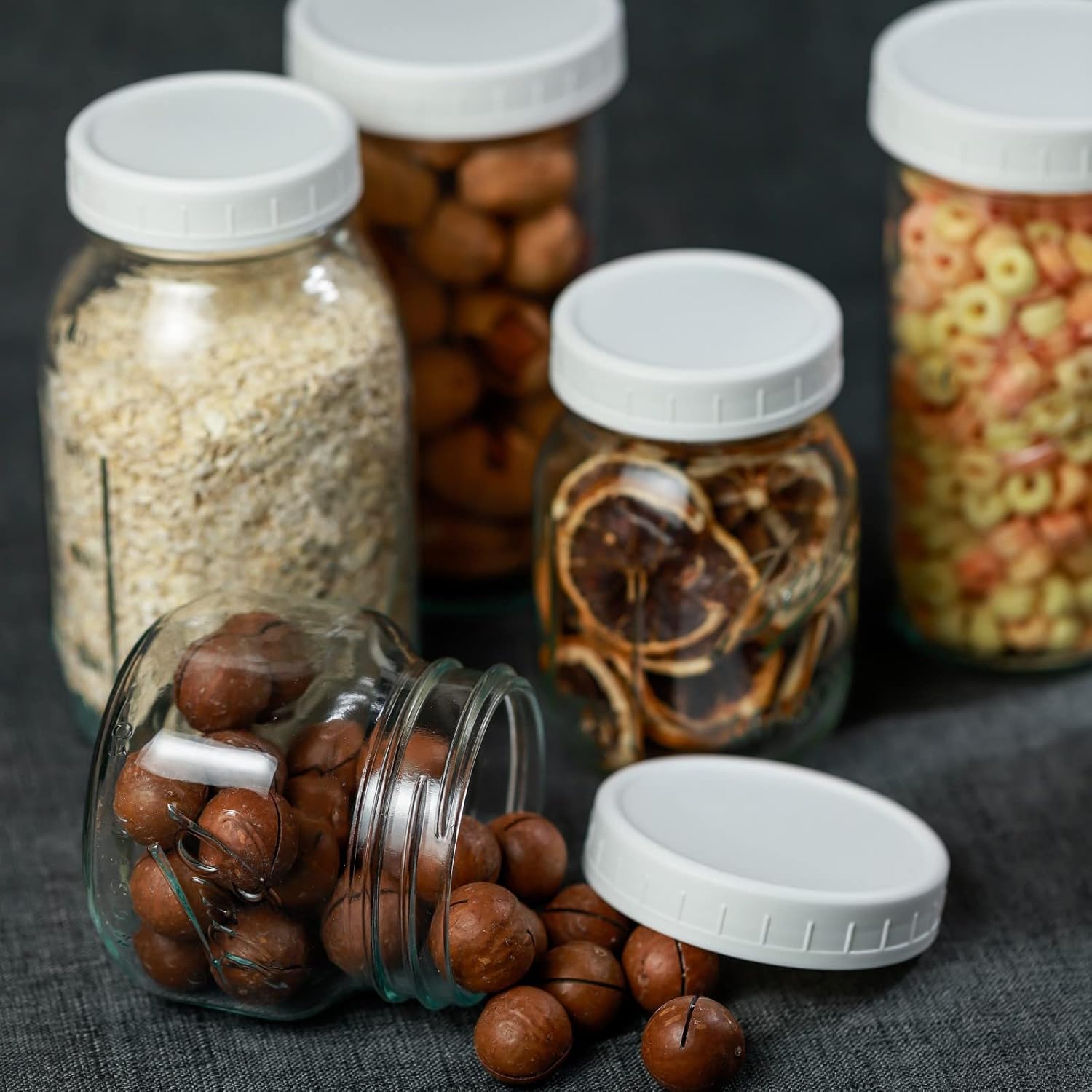 14 Durable Mason Jar Lids with Silicone Ring for Canning Cooking