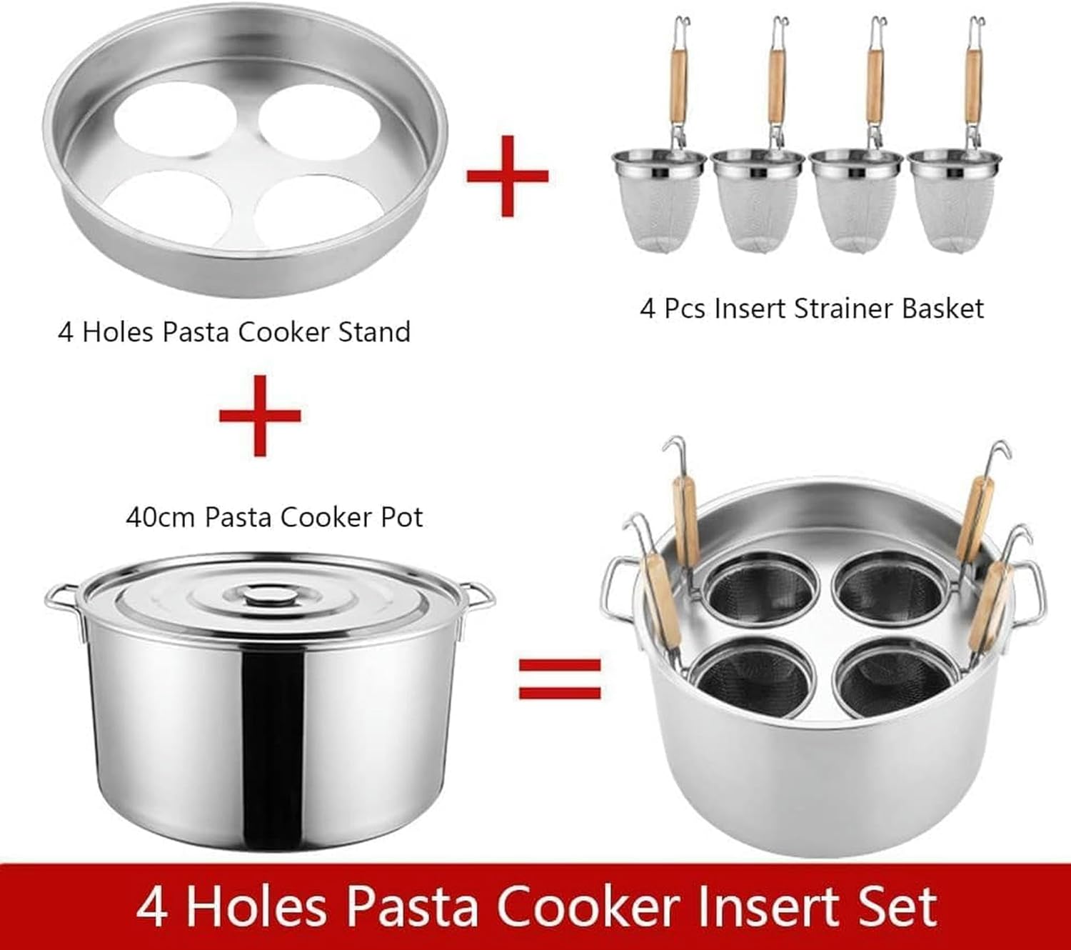 Stainless Steel Pasta Cooker with Strainer