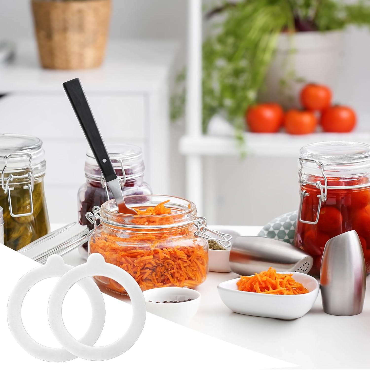 10-Pack Silicone Jar Gaskets for Glass Jars