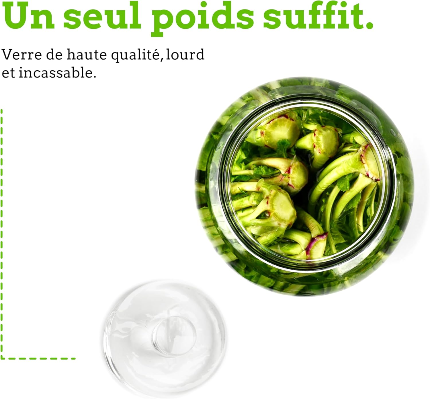 Nourished Essentials - Set of 4 Heavy Glass Fermentation Weights Lids