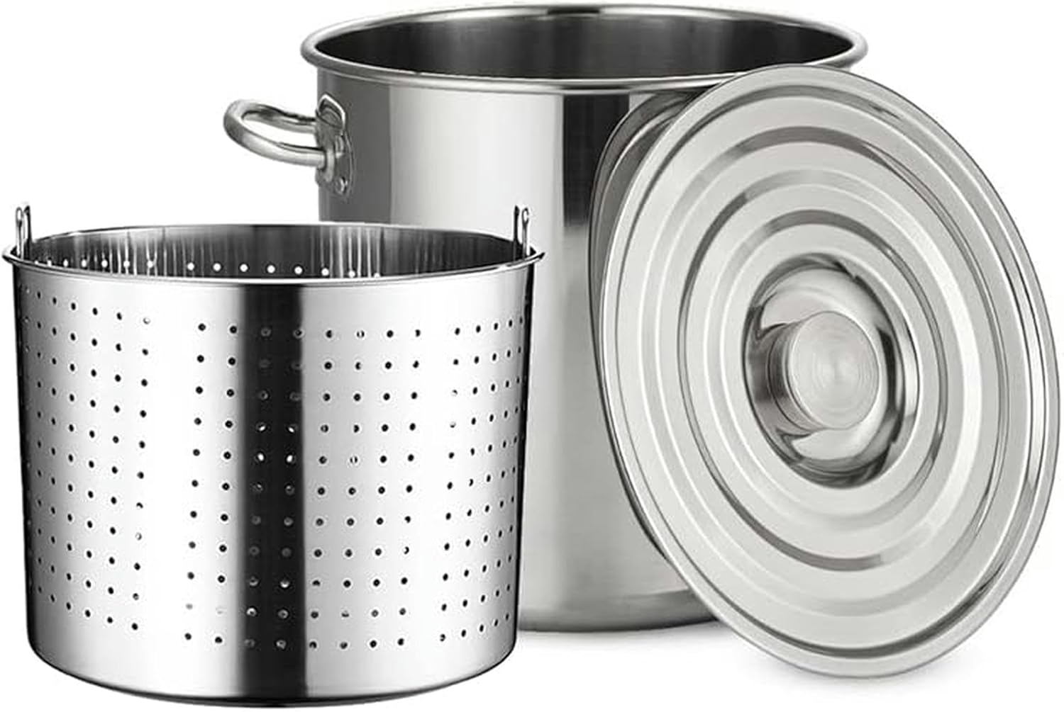 Wzglod Large Deep Stainless Steel Stock Pot Boiling