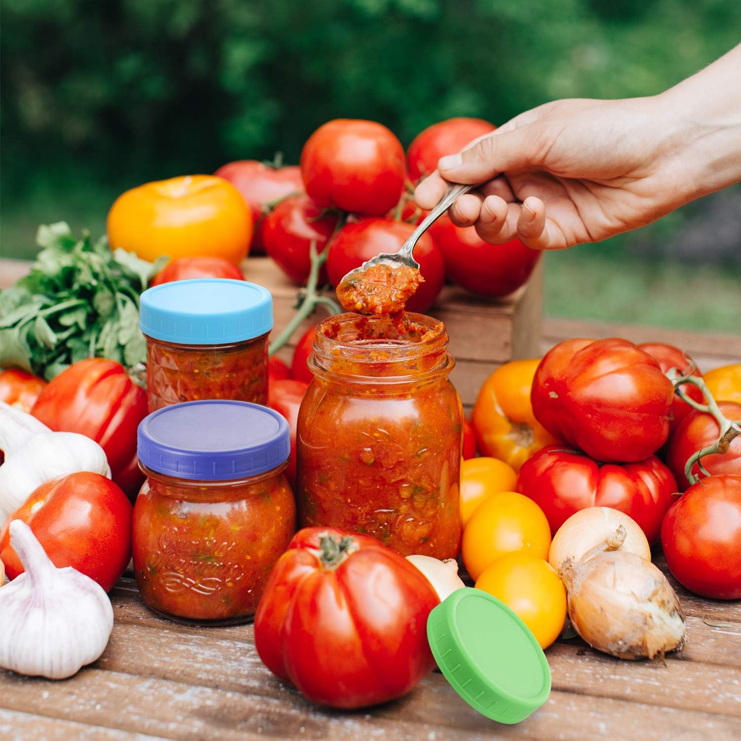 24-Pack Colorful Mason Jar Lids AOZITA