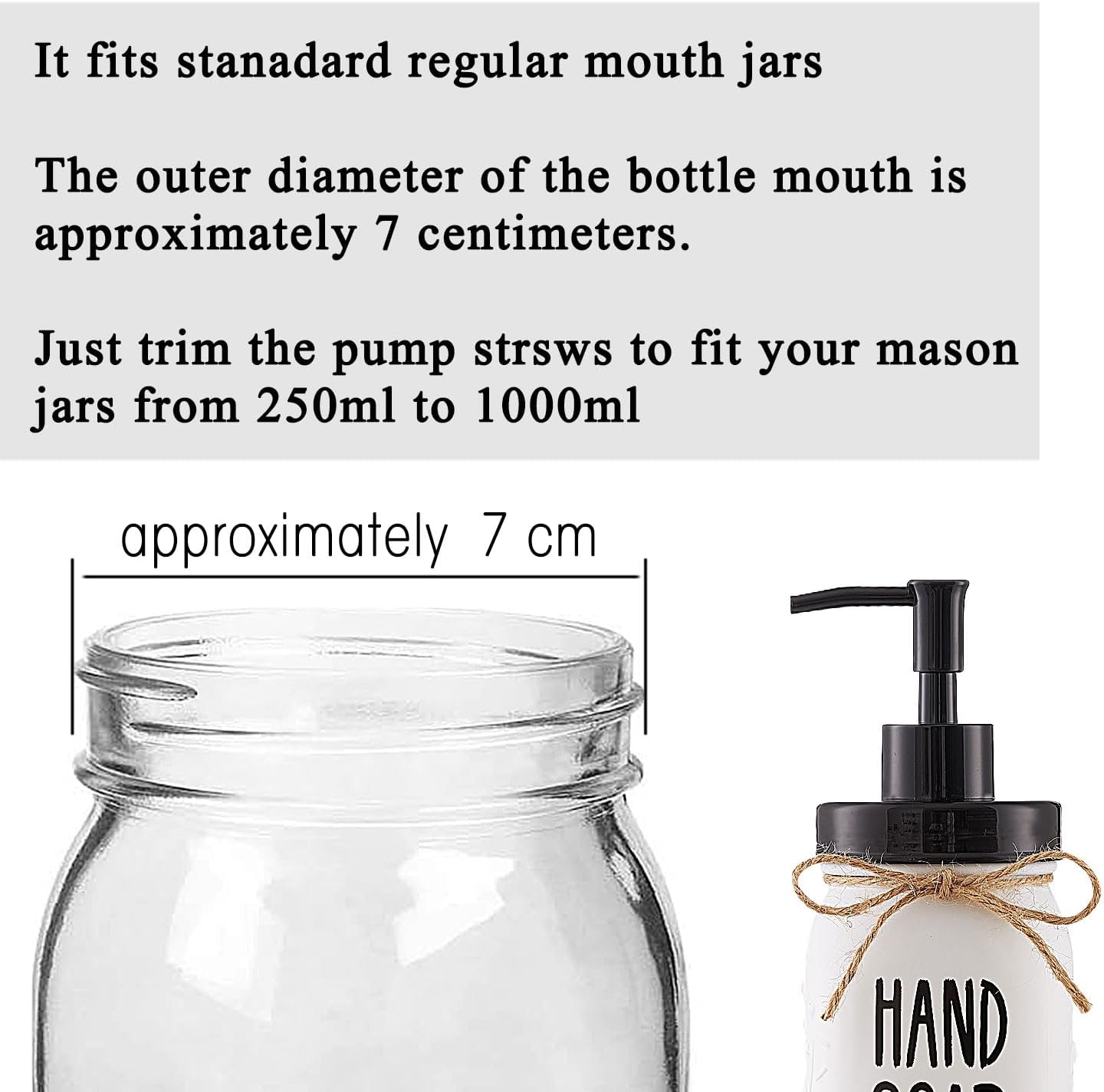 Sturdy Mason Jar Lids Pumps 6-Pack - Rust-Proof Kitchen Organization