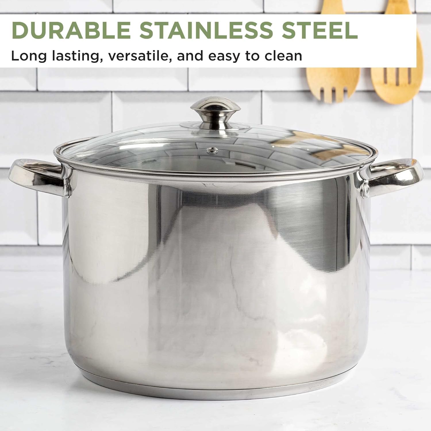 Ecolution Stainless Steel Stock Pot 12-Quart Perfect for everyday cooking