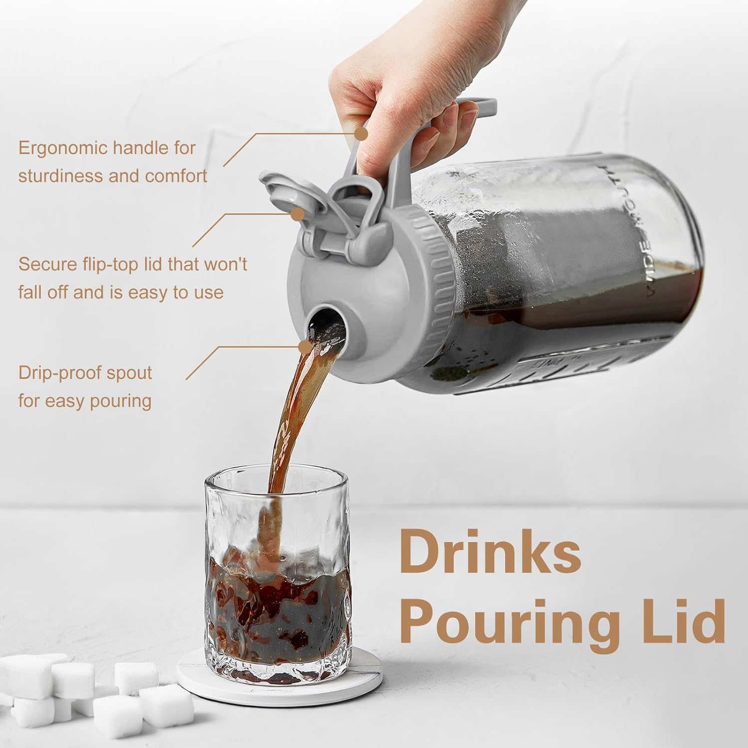 Leak-Proof Mason Jar Lid for Cold Brew Coffee More